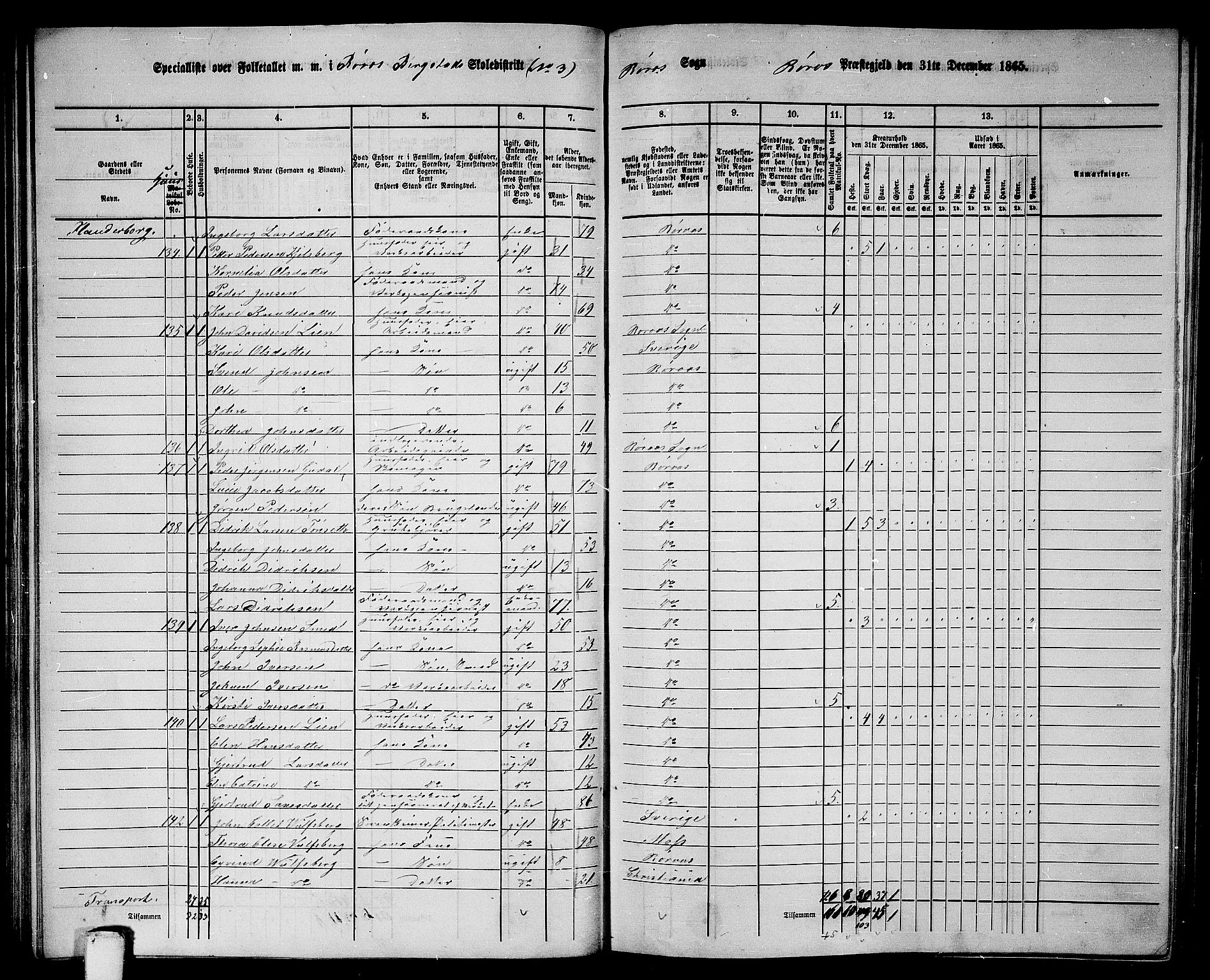 RA, 1865 census for Røros, 1865, p. 58