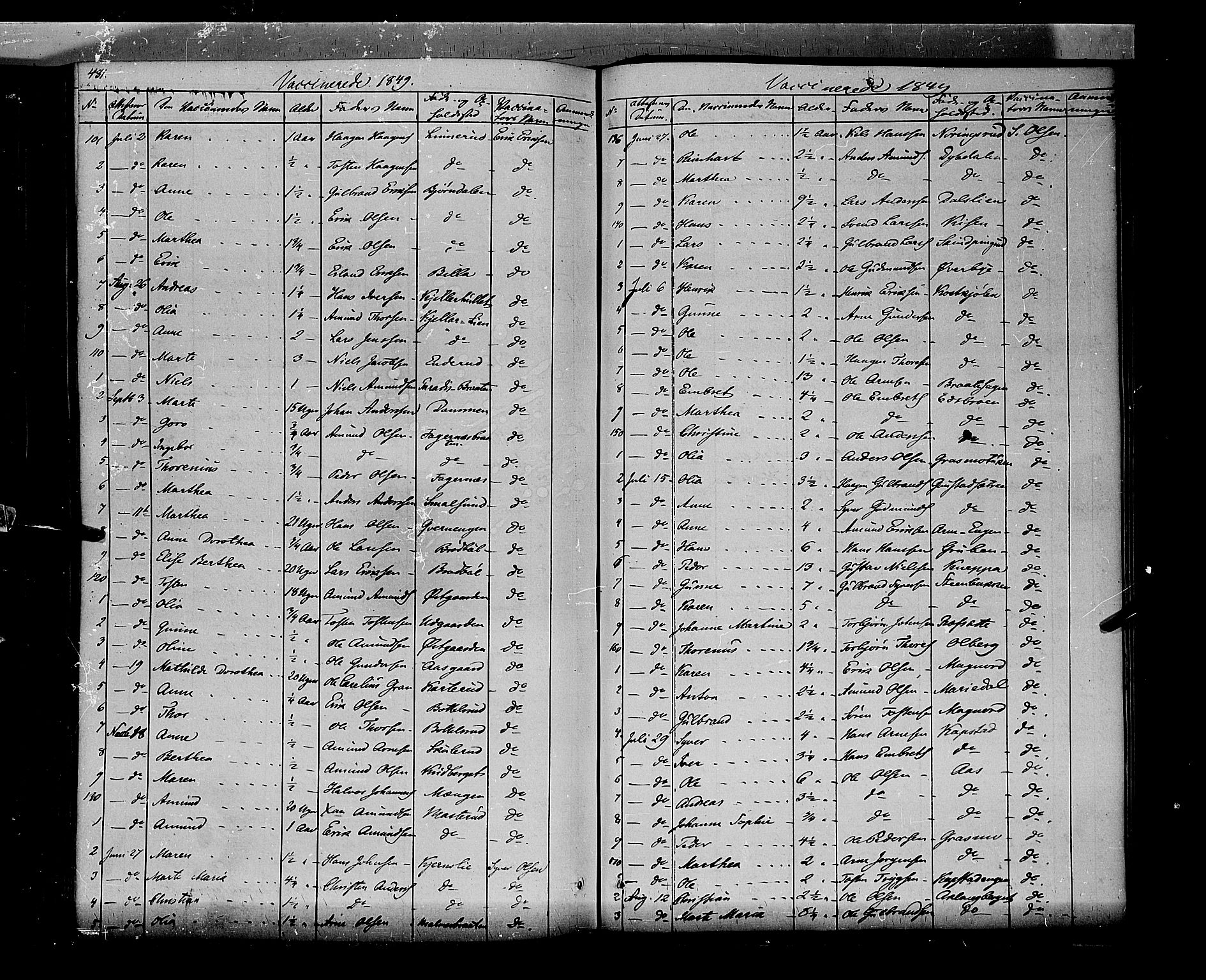 Vinger prestekontor, AV/SAH-PREST-024/H/Ha/Haa/L0009: Parish register (official) no. 9, 1847-1855, p. 481