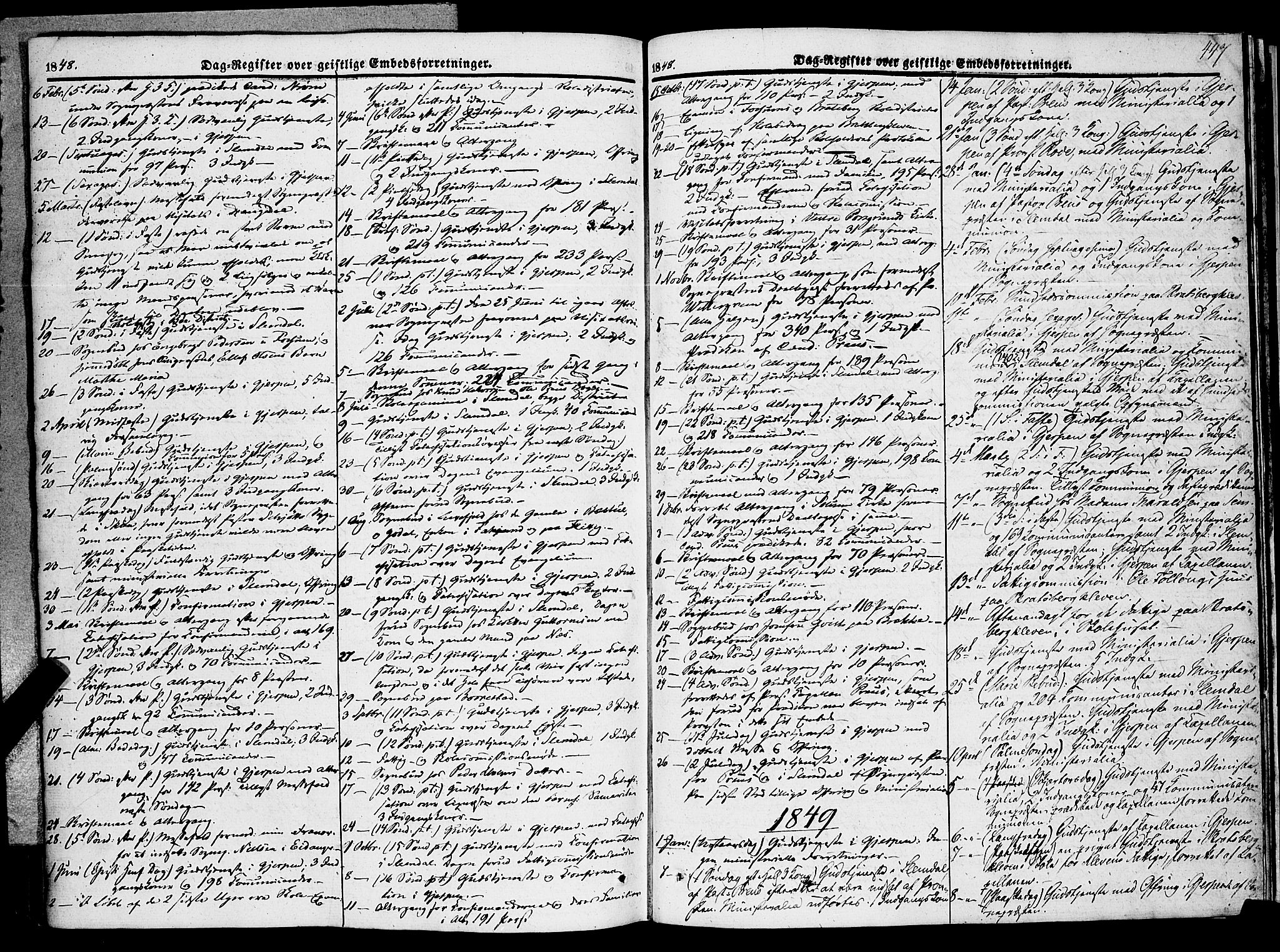 Gjerpen kirkebøker, SAKO/A-265/F/Fa/L0007b: Parish register (official) no. I 7B, 1834-1857, p. 447