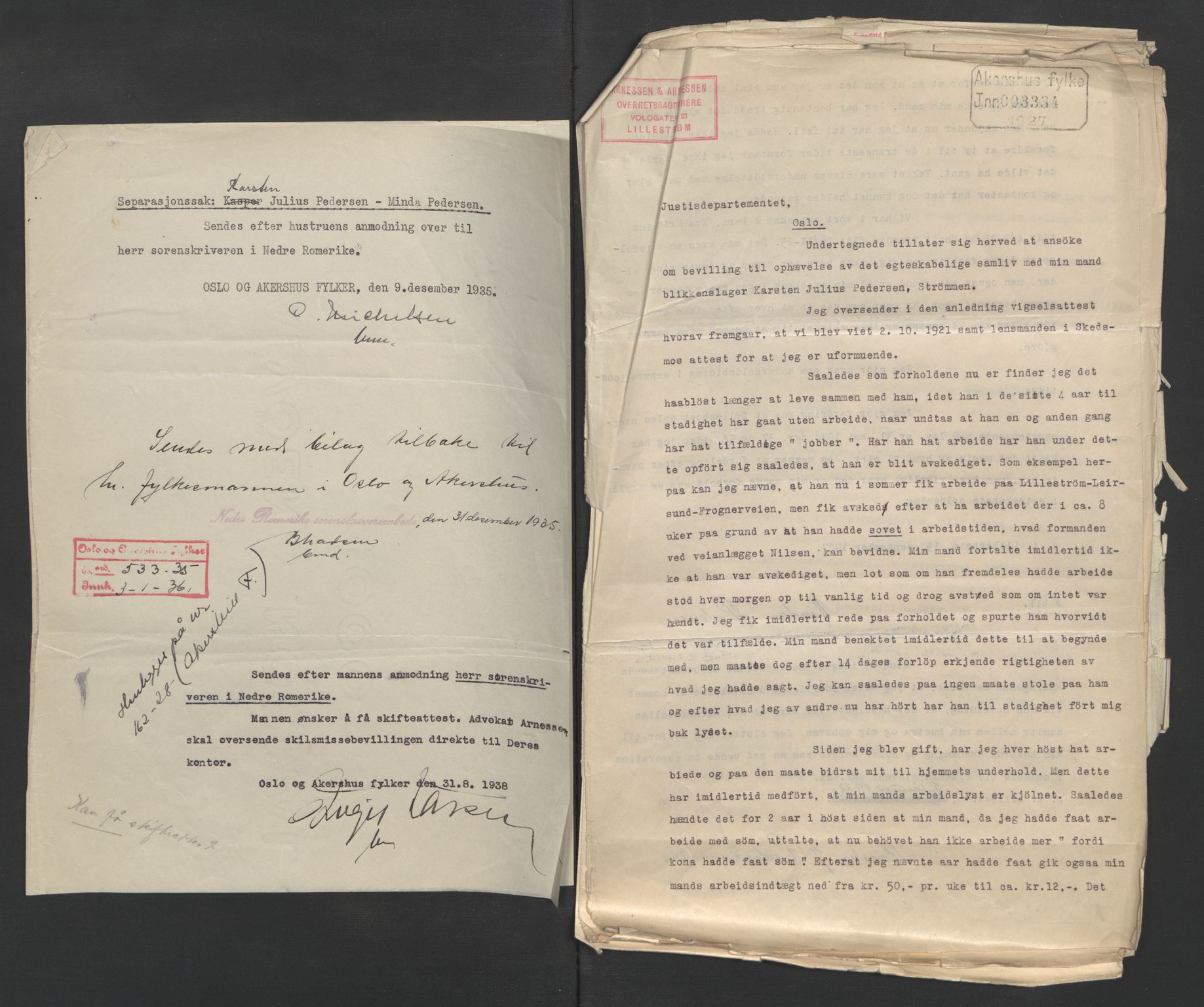 Nedre Romerike sorenskriveri, SAO/A-10469/L/Lc/L0001: Lysingsbok, 1919-1944