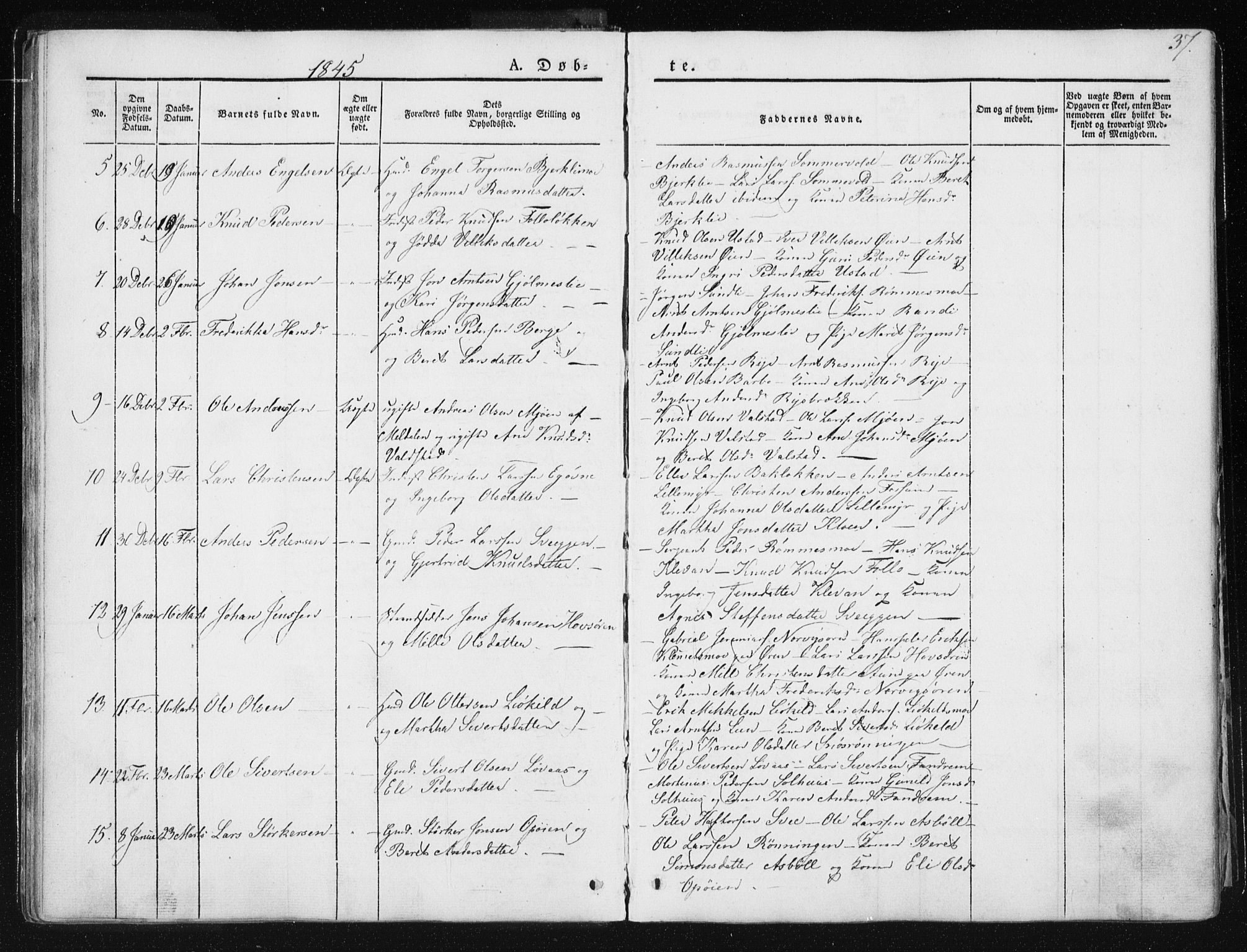 Ministerialprotokoller, klokkerbøker og fødselsregistre - Sør-Trøndelag, SAT/A-1456/668/L0805: Parish register (official) no. 668A05, 1840-1853, p. 37