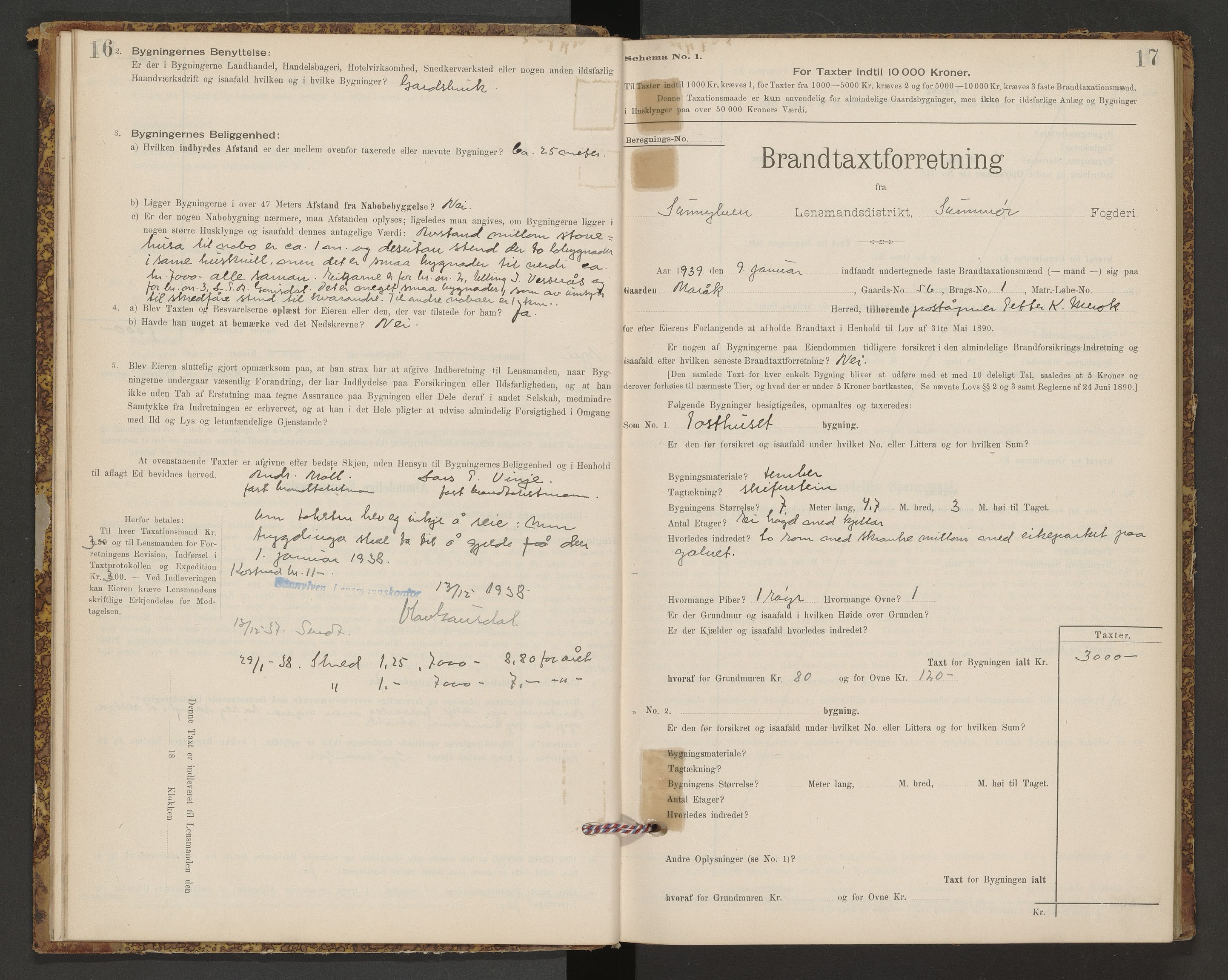 Norges Brannkasse Sunnylven, AV/SAT-A-5491/Fb/L0001: Branntakstprotokoll, 1935-1955, p. 16-17