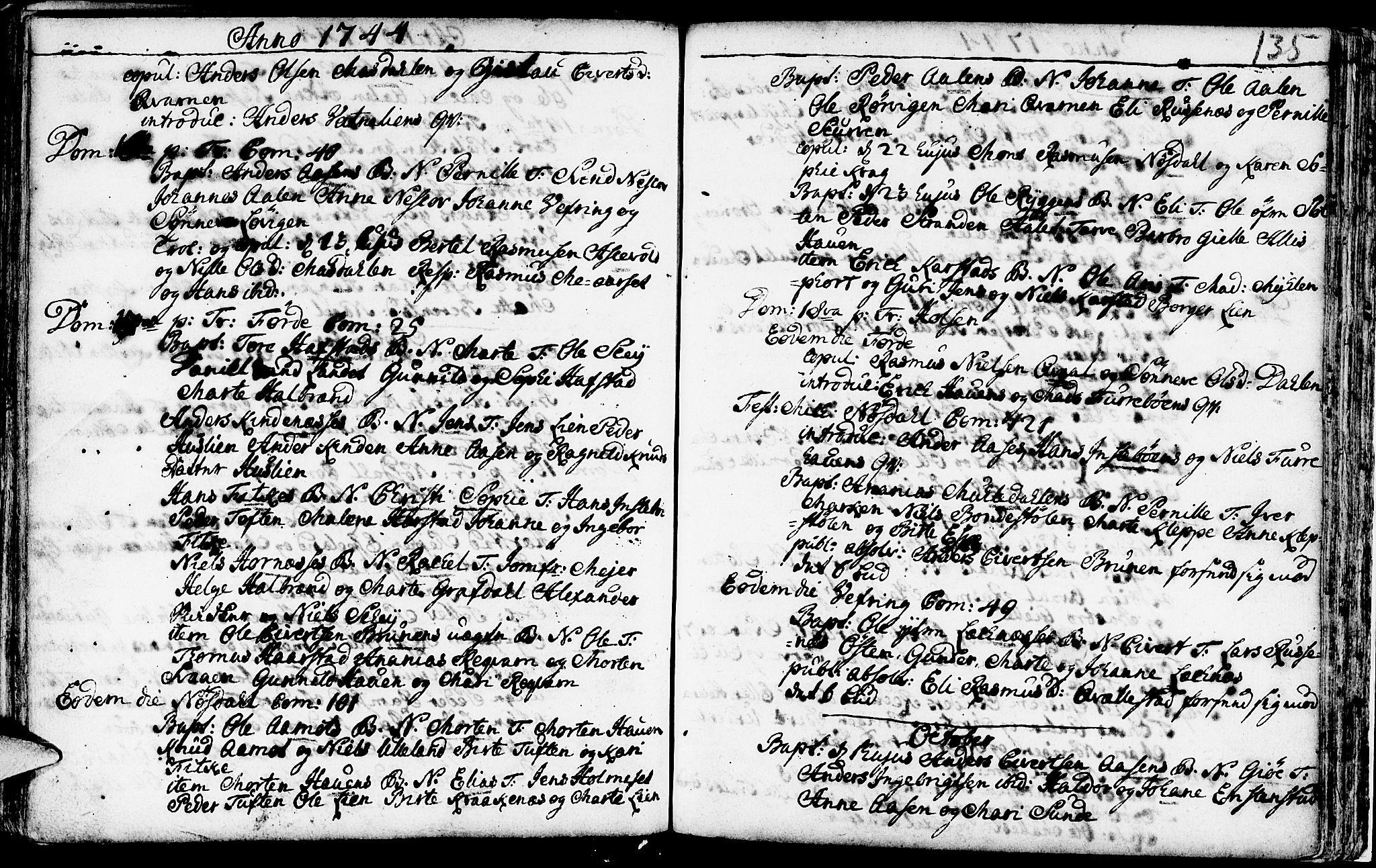 Førde sokneprestembete, SAB/A-79901/H/Haa/Haaa/L0002: Parish register (official) no. A 2, 1728-1748, p. 135