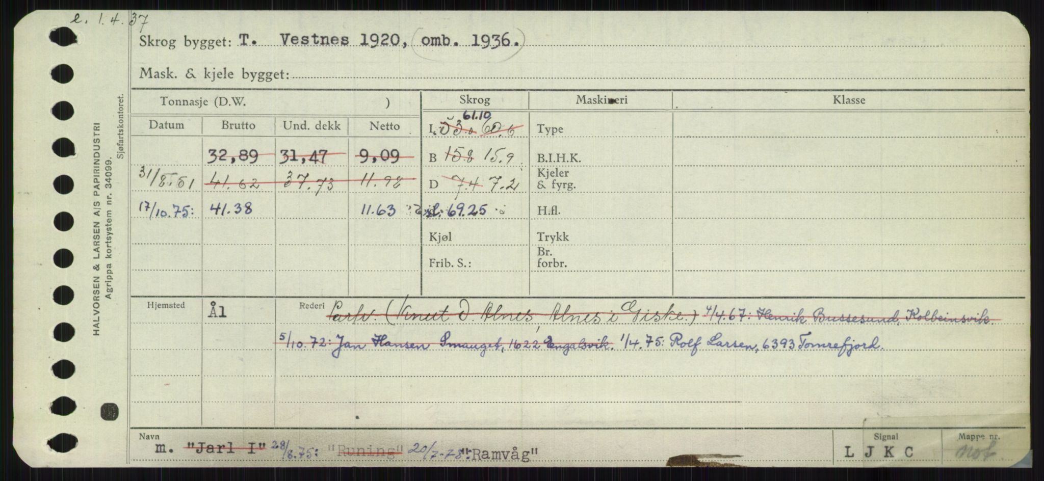 Sjøfartsdirektoratet med forløpere, Skipsmålingen, RA/S-1627/H/Ha/L0004/0002: Fartøy, Mas-R / Fartøy, Odin-R, p. 515