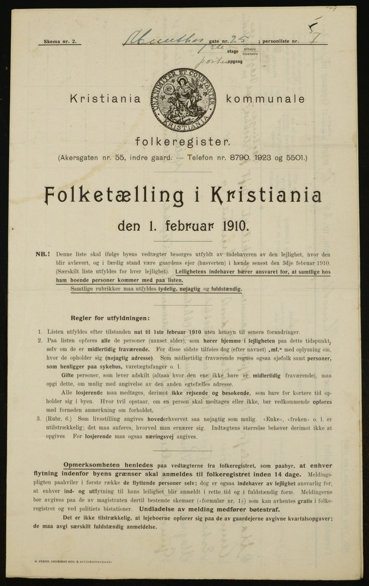 OBA, Municipal Census 1910 for Kristiania, 1910, p. 65750