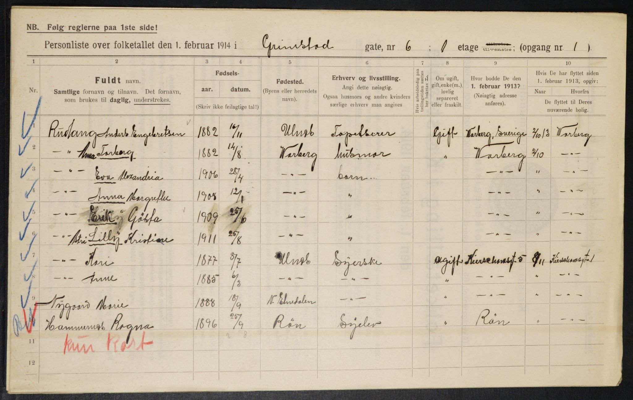 OBA, Municipal Census 1914 for Kristiania, 1914, p. 30076