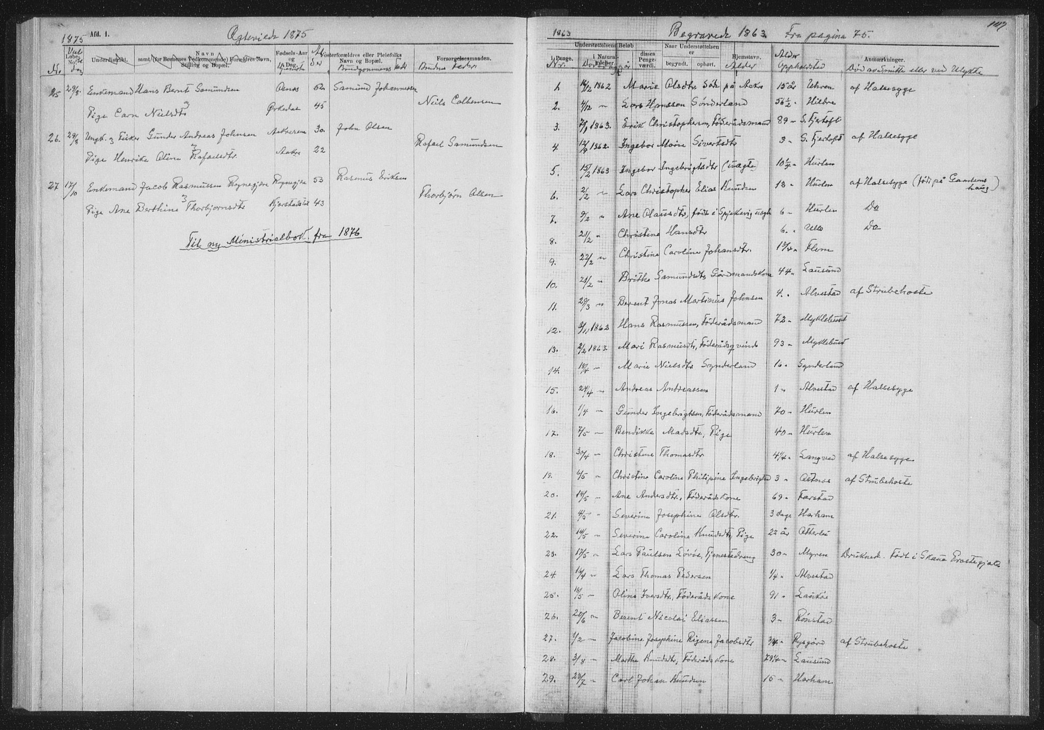 Ministerialprotokoller, klokkerbøker og fødselsregistre - Møre og Romsdal, SAT/A-1454/536/L0514: Parish register (official) no. 536D01, 1840-1875, p. 107