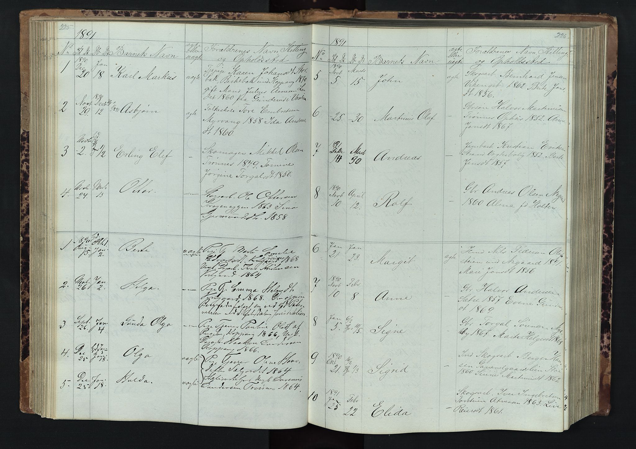 Stor-Elvdal prestekontor, SAH/PREST-052/H/Ha/Hab/L0001: Parish register (copy) no. 1 /1, 1860-1894, p. 225-226