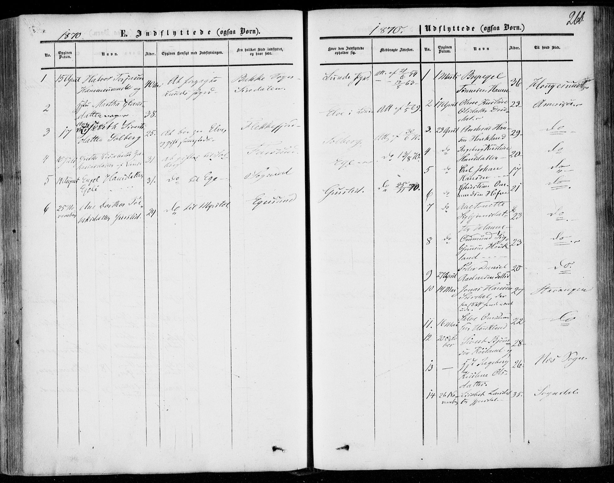 Lund sokneprestkontor, SAST/A-101809/S06/L0009: Parish register (official) no. A 8, 1853-1877, p. 260