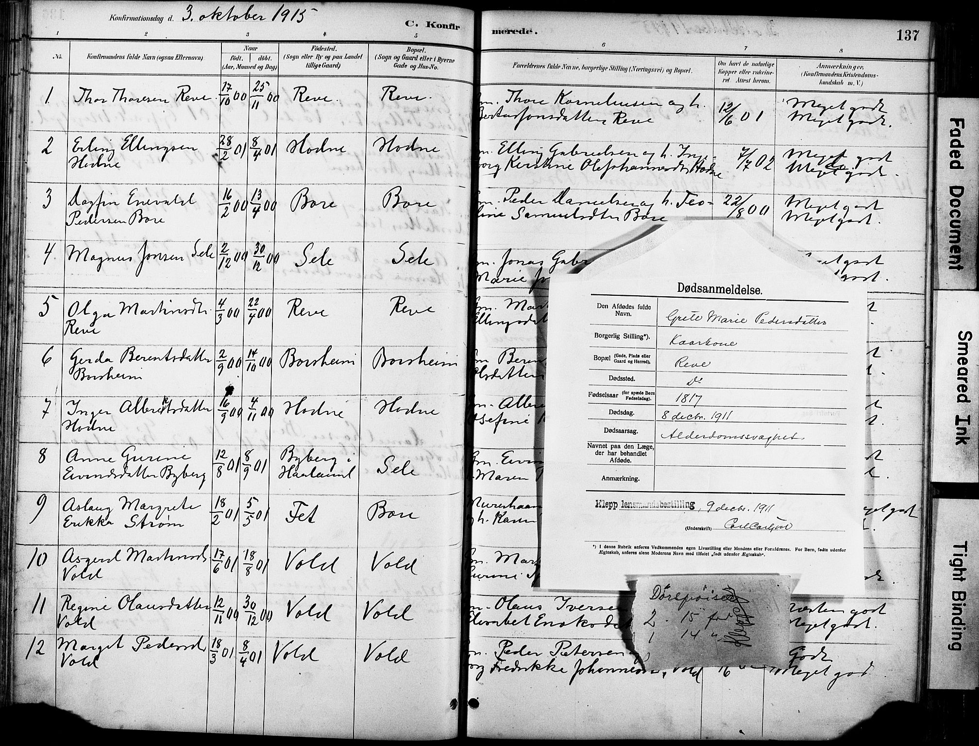 Klepp sokneprestkontor, SAST/A-101803/001/3/30BA/L0008: Parish register (official) no. A 9, 1886-1919, p. 137