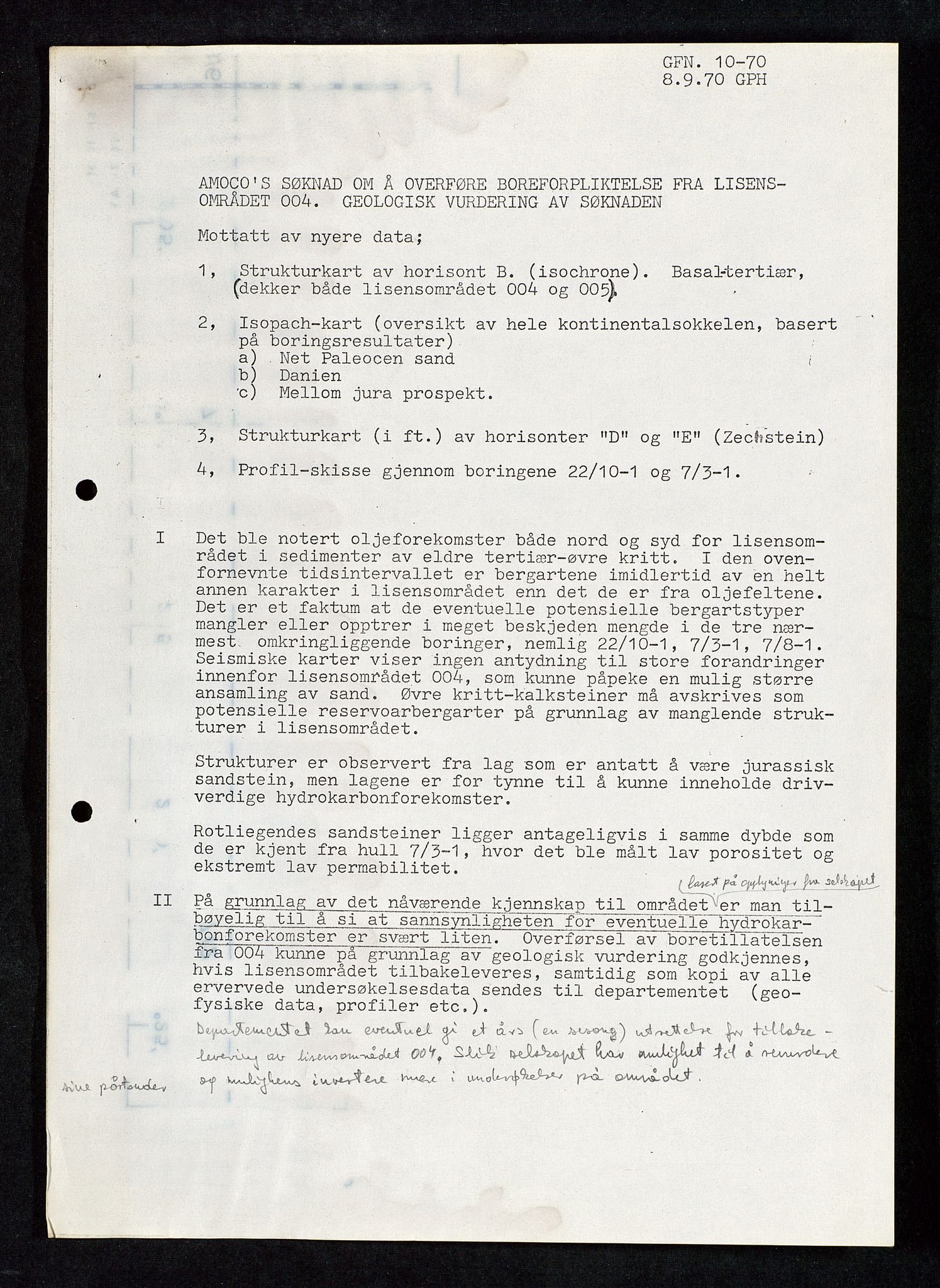 Industridepartementet, Oljekontoret, AV/SAST-A-101348/Da/L0005:  Arkivnøkkel 712 - 714 Vitenskapelige undersøkelser og utviningstillatelser, 1967-1975, p. 697