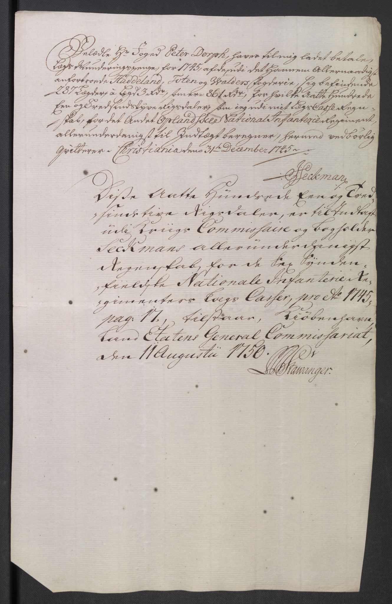 Rentekammeret inntil 1814, Reviderte regnskaper, Fogderegnskap, AV/RA-EA-4092/R18/L1345: Fogderegnskap Hadeland, Toten og Valdres, 1745-1746, p. 294