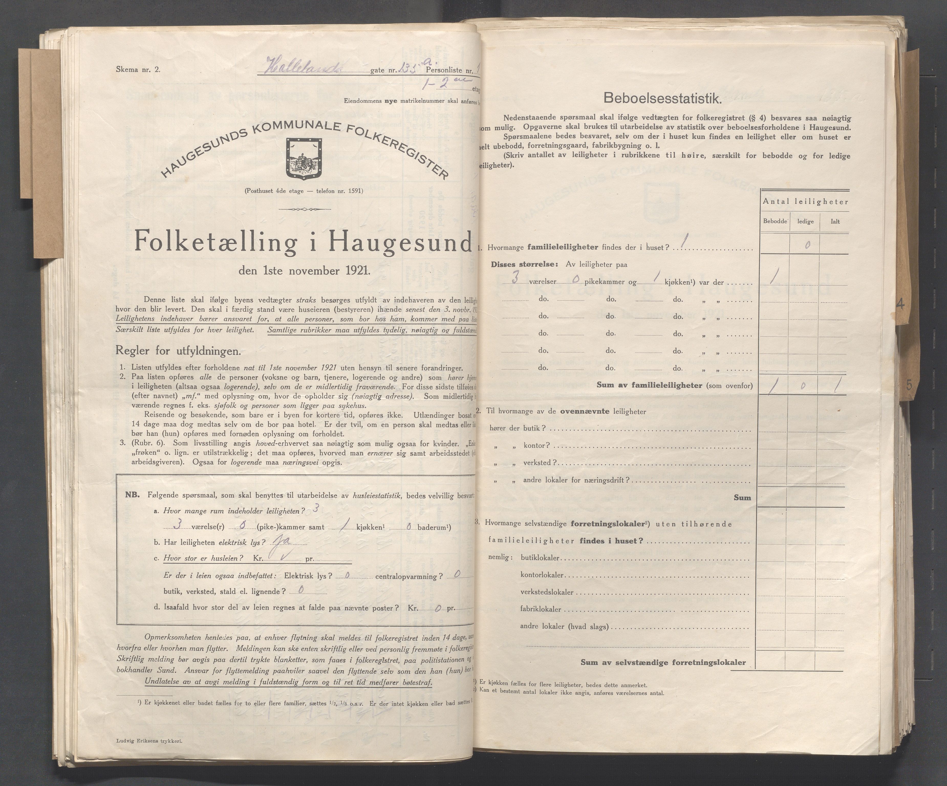 IKAR, Local census 1.11.1921 for Haugesund, 1921, p. 6694