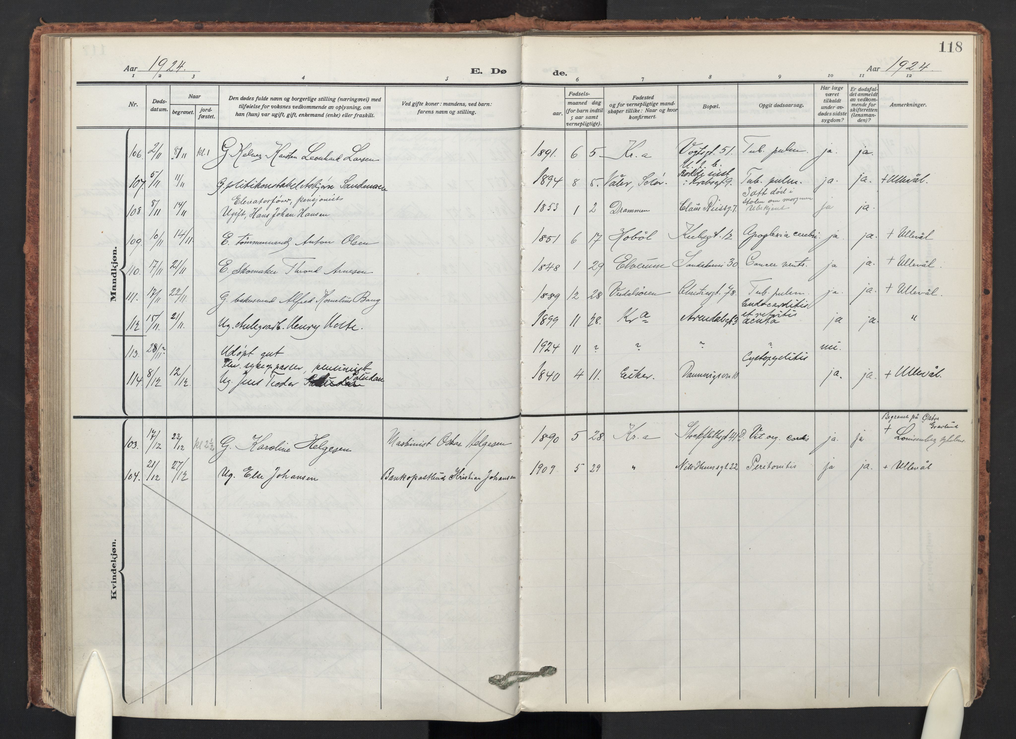 Sagene prestekontor Kirkebøker, SAO/A-10796/F/L0012: Parish register (official) no. 12, 1916-1938, p. 118