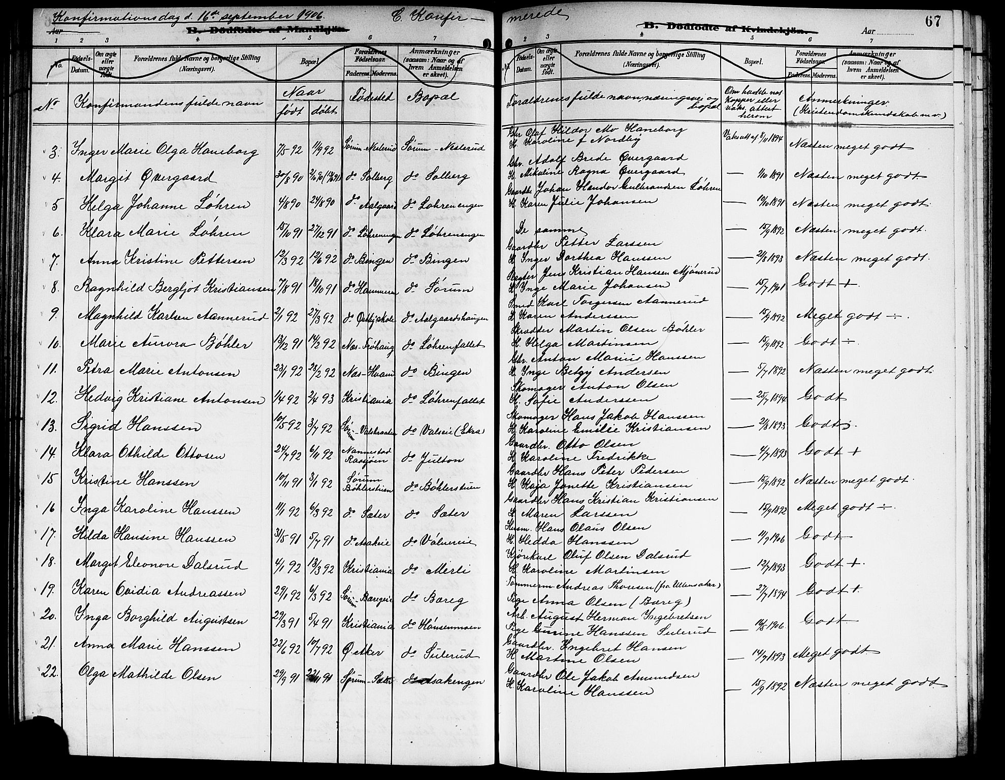 Sørum prestekontor Kirkebøker, SAO/A-10303/G/Ga/L0006: Parish register (copy) no. I 6, 1894-1906, p. 67
