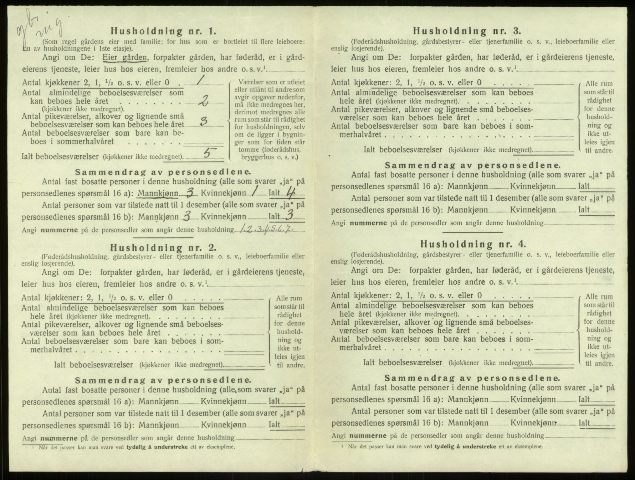 SAB, 1920 census for Aurland, 1920, p. 529