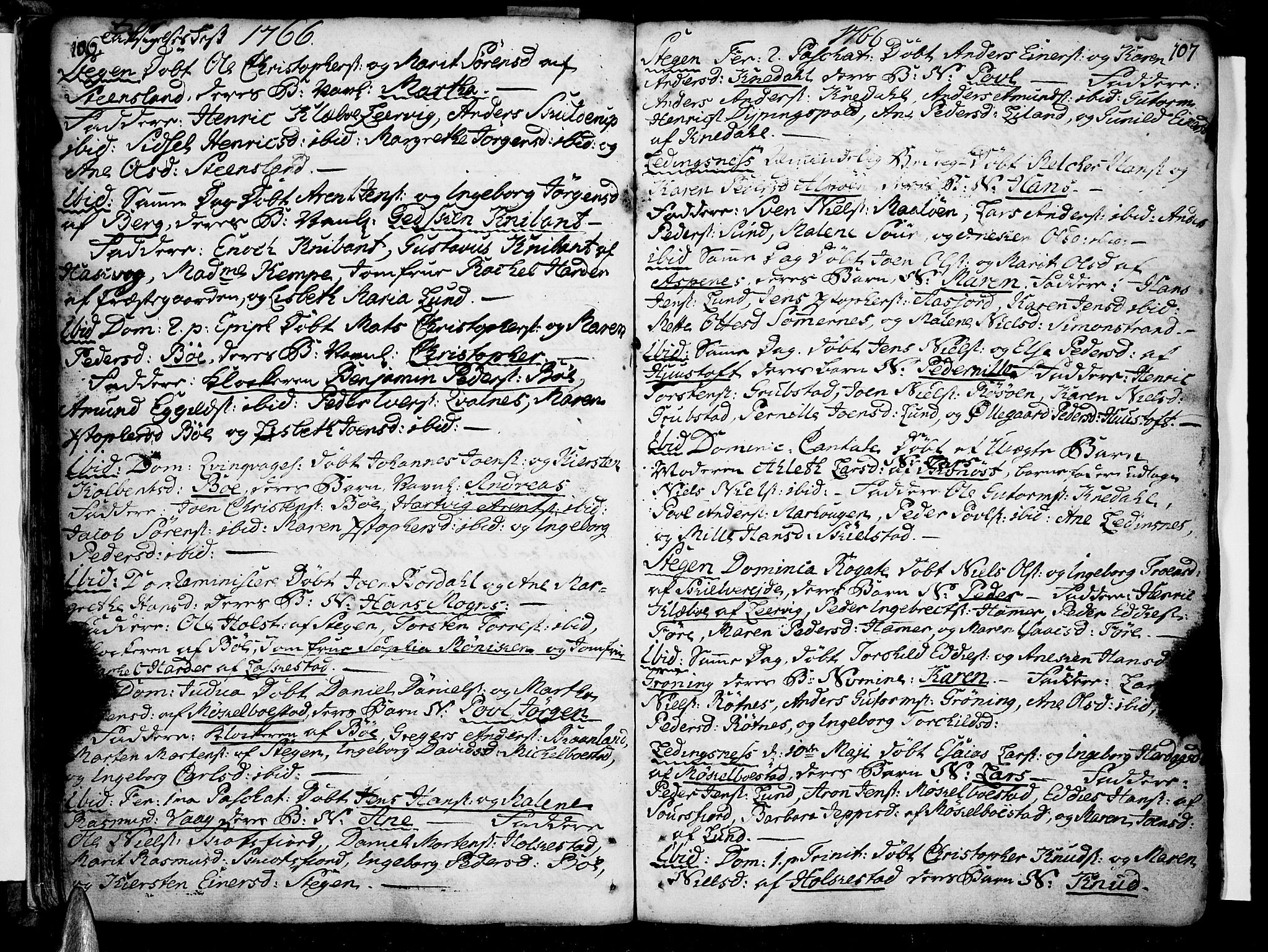 Ministerialprotokoller, klokkerbøker og fødselsregistre - Nordland, AV/SAT-A-1459/855/L0795: Parish register (official) no. 855A03, 1748-1776, p. 106-107