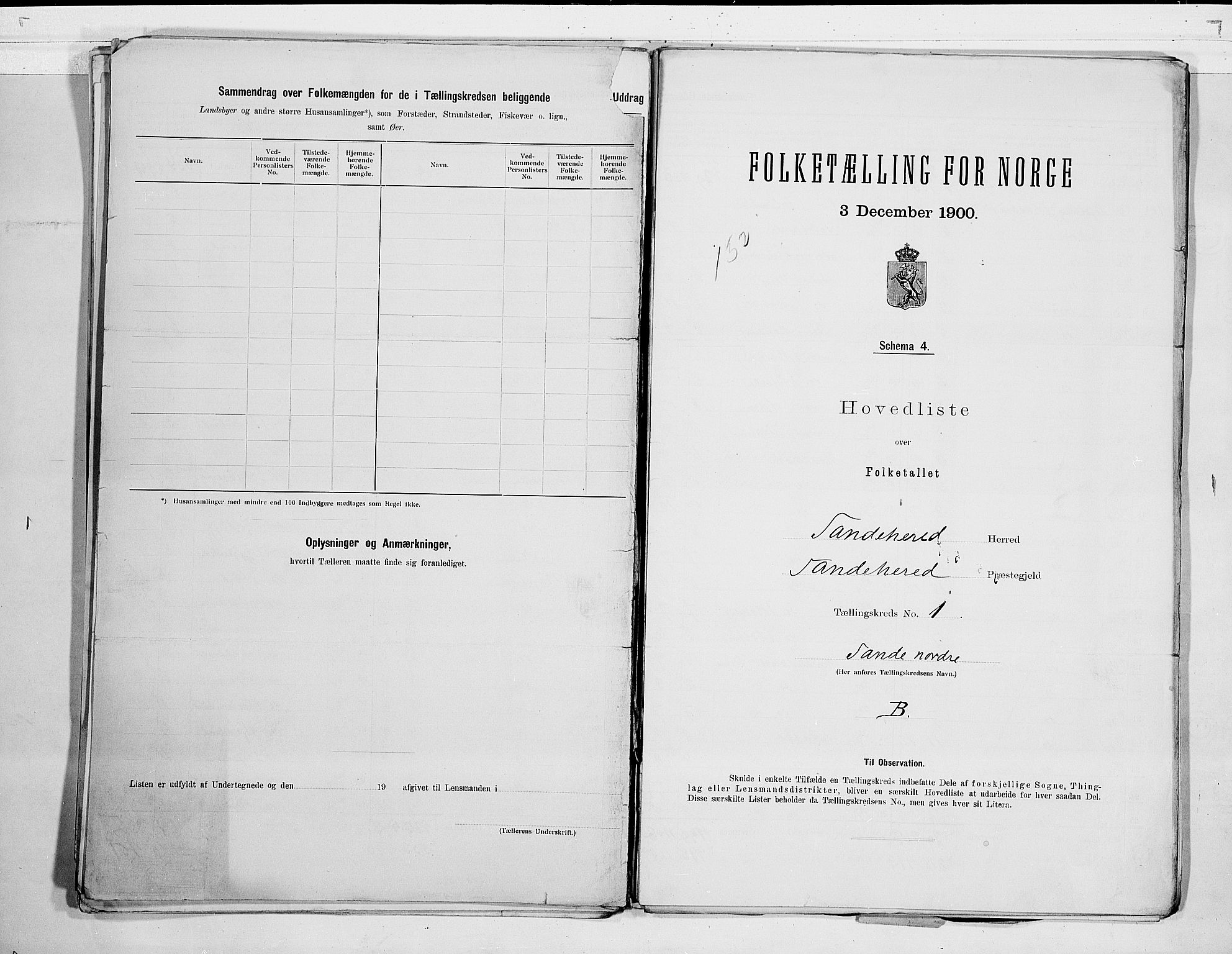 RA, 1900 census for Sandeherred, 1900, p. 6