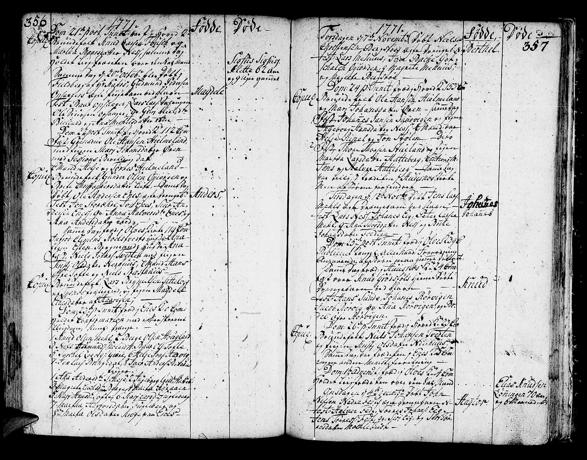 Kvinnherad sokneprestembete, AV/SAB-A-76401/H/Haa: Parish register (official) no. A 3, 1754-1777, p. 356-357