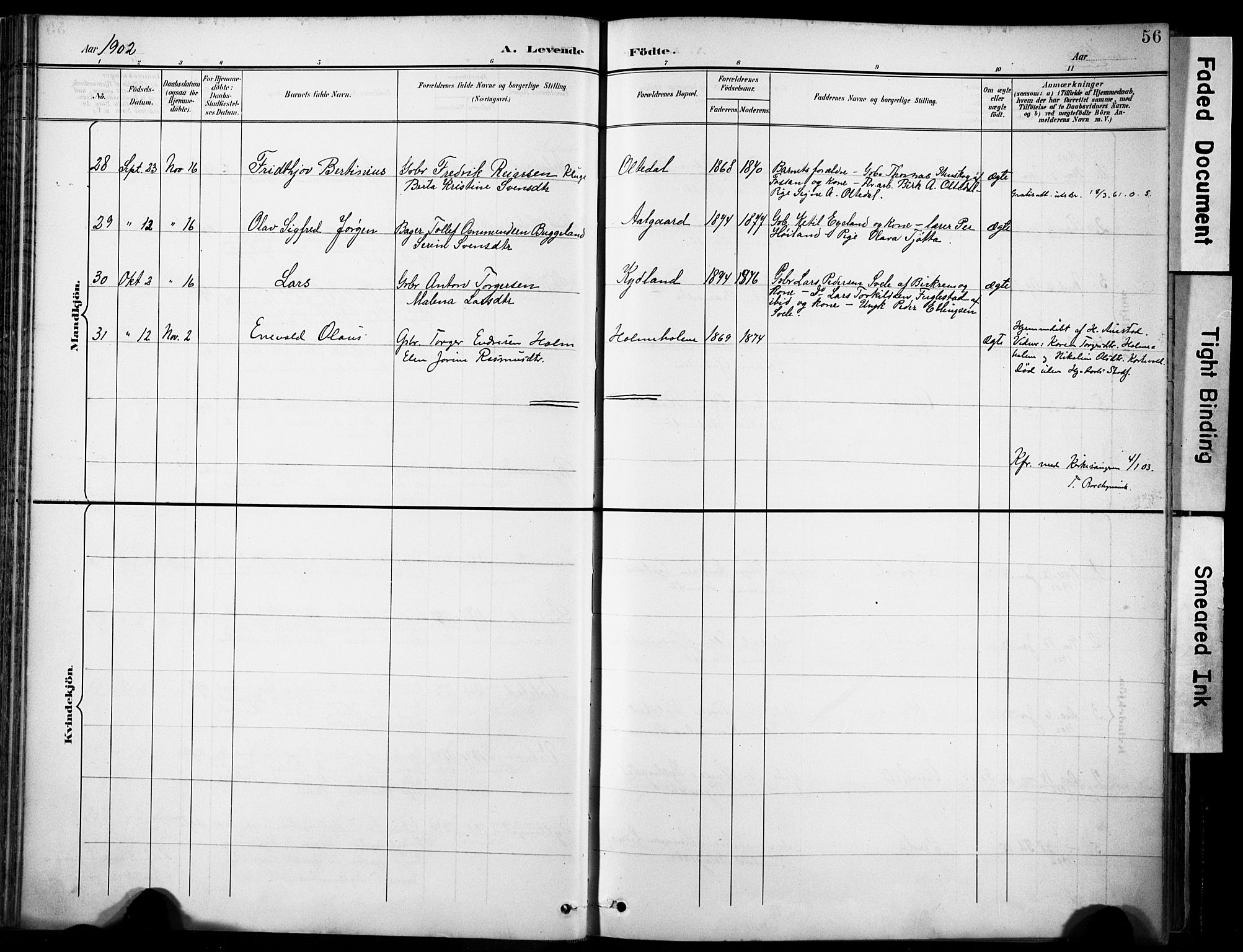 Lye sokneprestkontor, AV/SAST-A-101794/001/30BA/L0012: Parish register (official) no. A 11, 1896-1909, p. 56