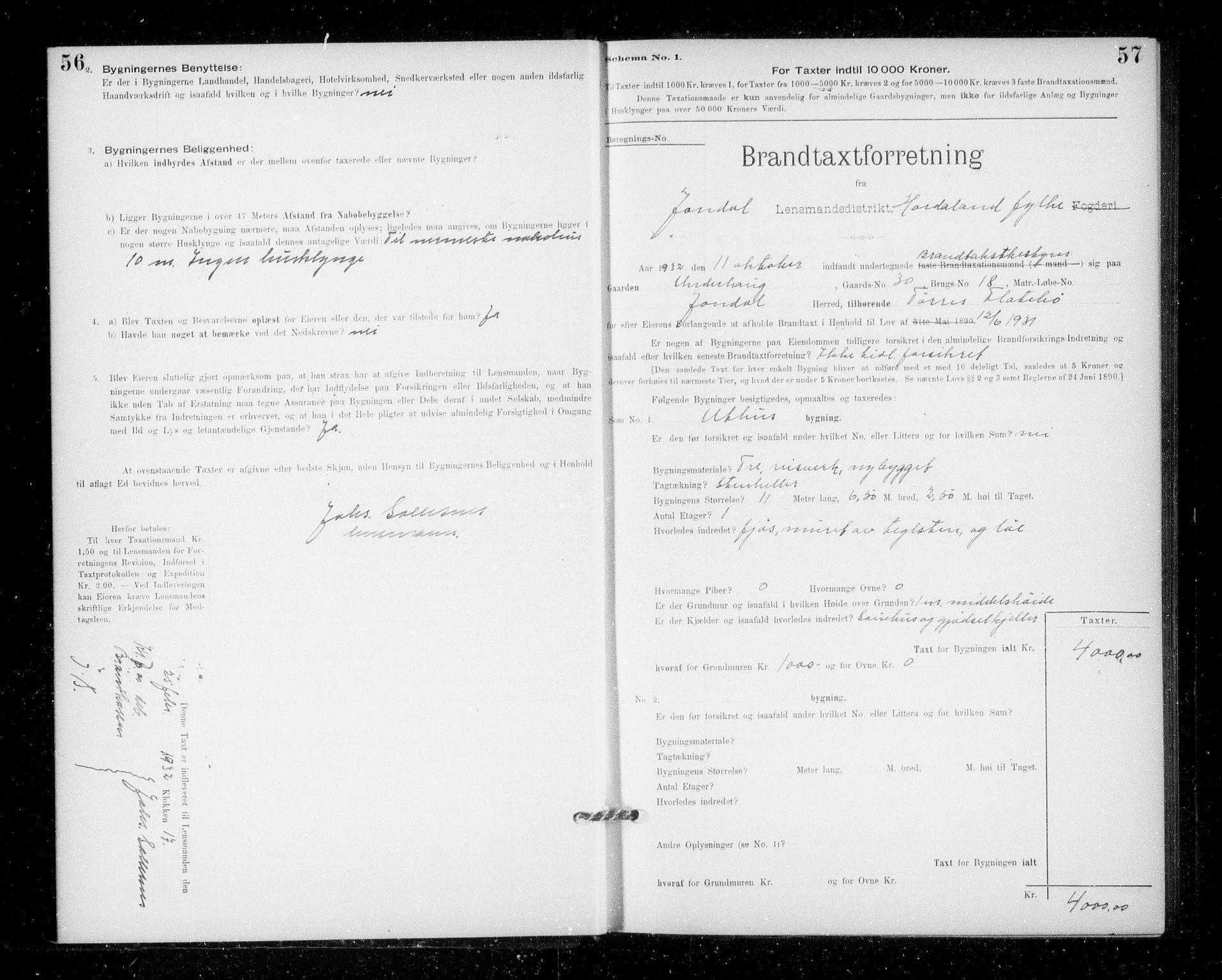 Lensmannen i Jondal, AV/SAB-A-33101/0012/L0005: Branntakstprotokoll, skjematakst, 1894-1951, p. 56-57