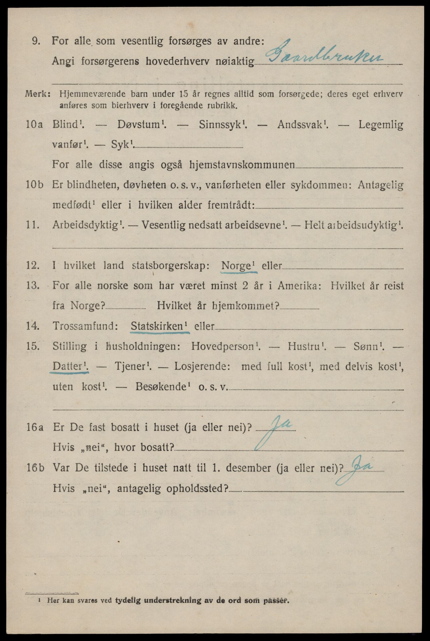 SAST, 1920 census for Jelsa, 1920, p. 2151