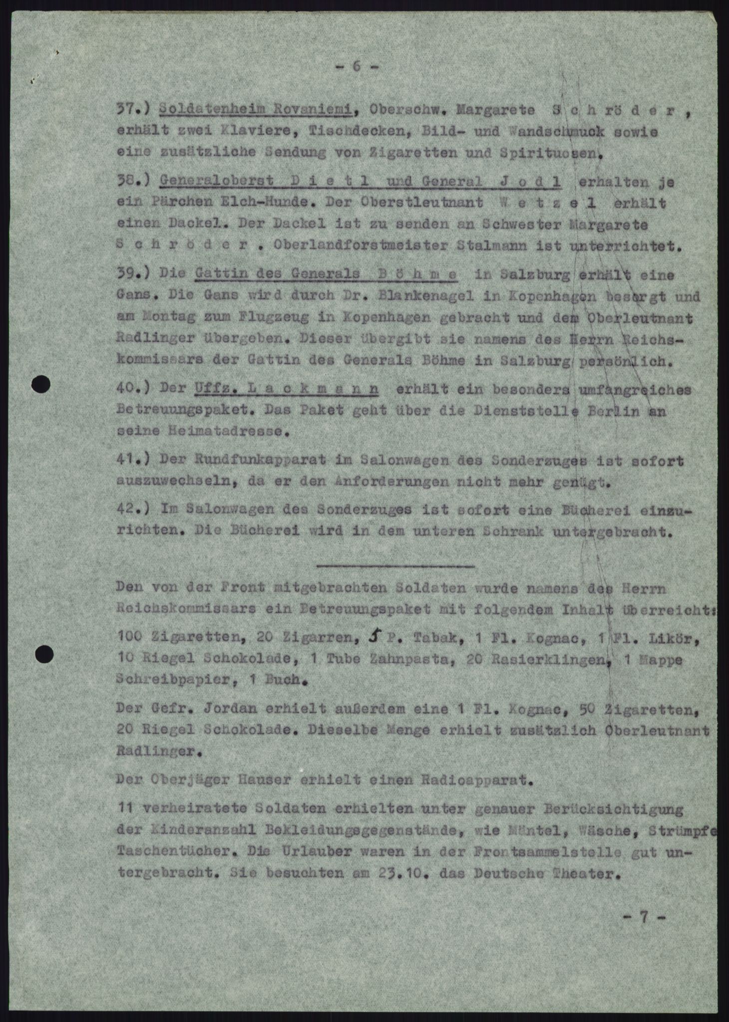 Forsvarets Overkommando. 2 kontor. Arkiv 11.4. Spredte tyske arkivsaker, AV/RA-RAFA-7031/D/Dar/Darb/L0010: Reichskommissariat - Hauptabteilung Volksaufklärung und Propaganda, 1940-1943, p. 665