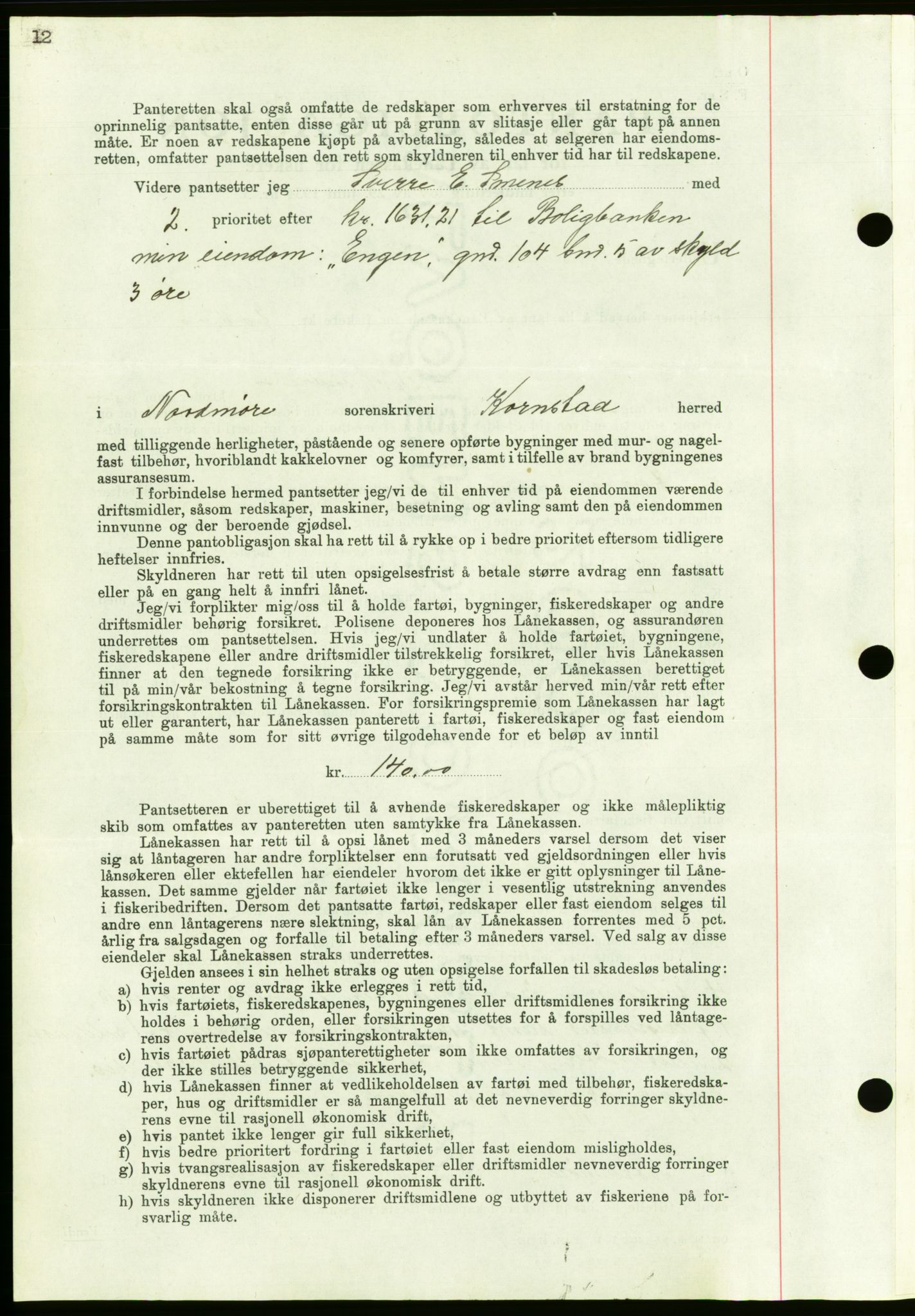 Nordmøre sorenskriveri, AV/SAT-A-4132/1/2/2Ca/L0092: Mortgage book no. B82, 1937-1938, Diary no: : 2369/1937