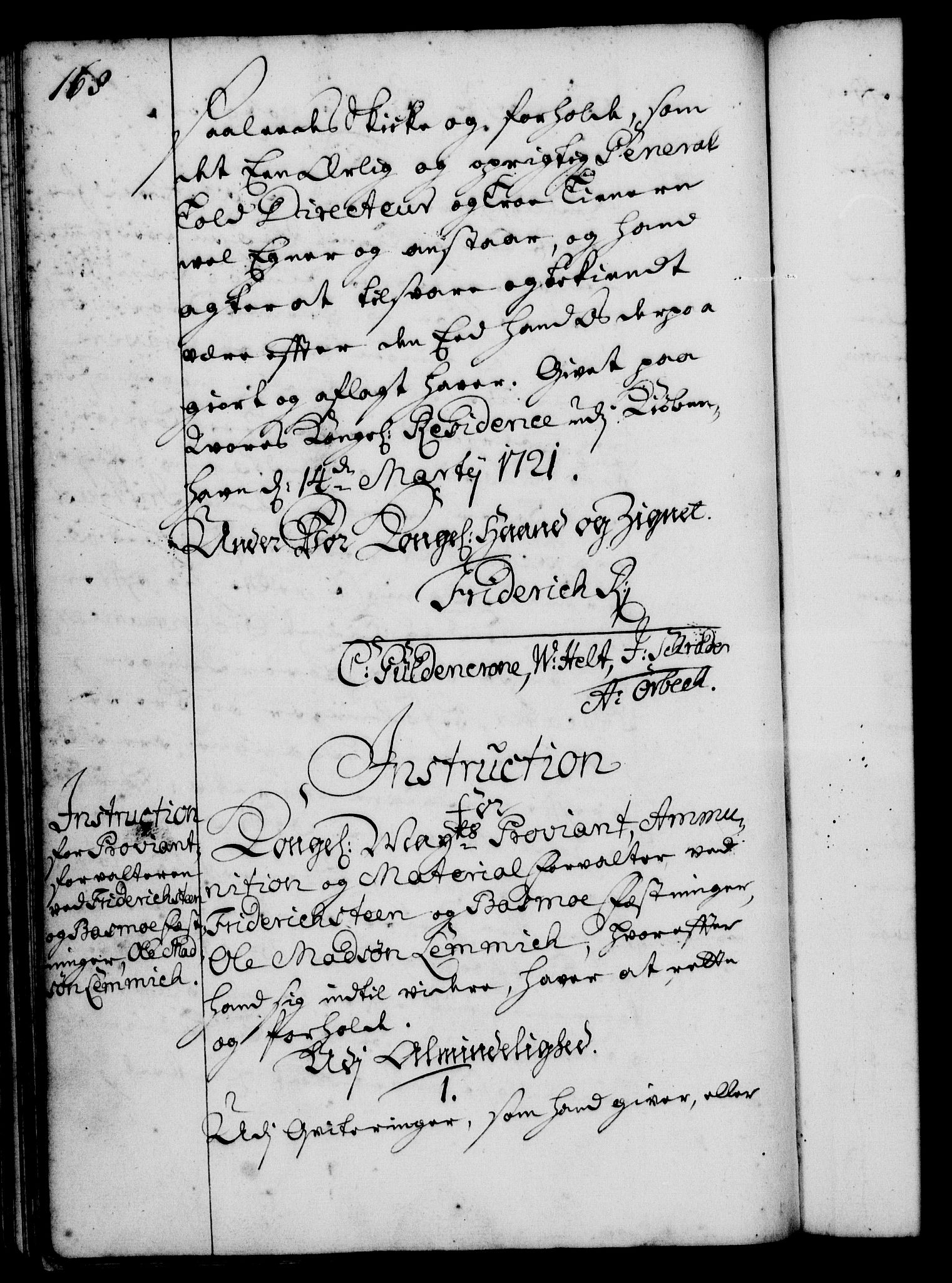 Rentekammeret, Kammerkanselliet, RA/EA-3111/G/Gg/Ggi/L0001: Norsk instruksjonsprotokoll med register (merket RK 53.34), 1720-1729, p. 168