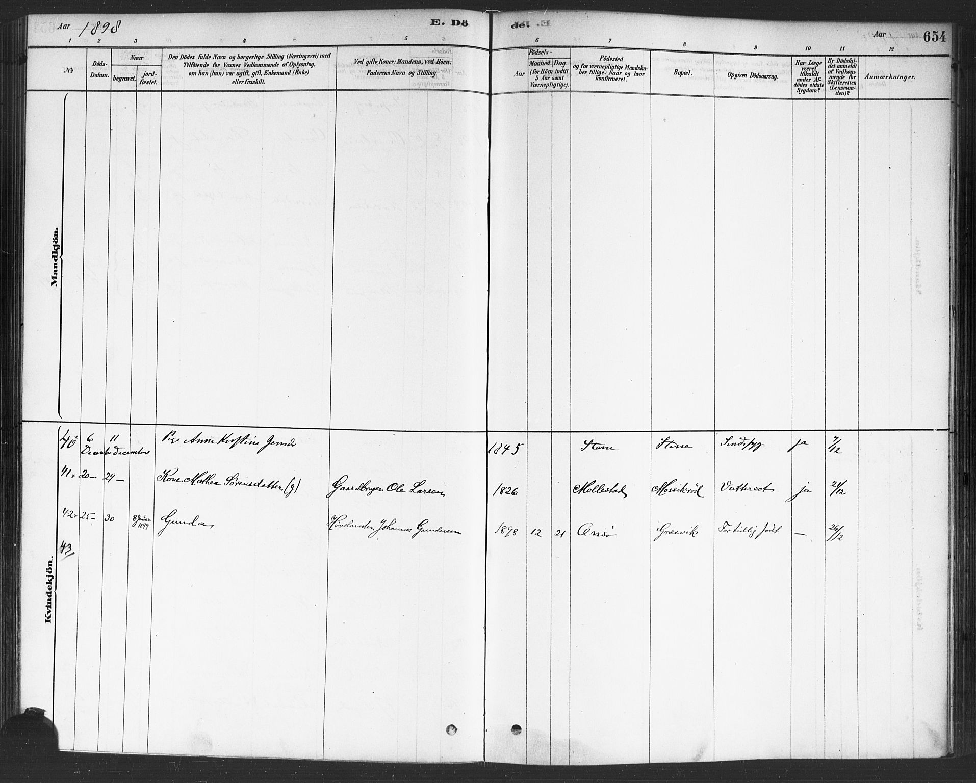 Onsøy prestekontor Kirkebøker, AV/SAO-A-10914/F/Fa/L0006: Parish register (official) no. I 6, 1878-1898, p. 654