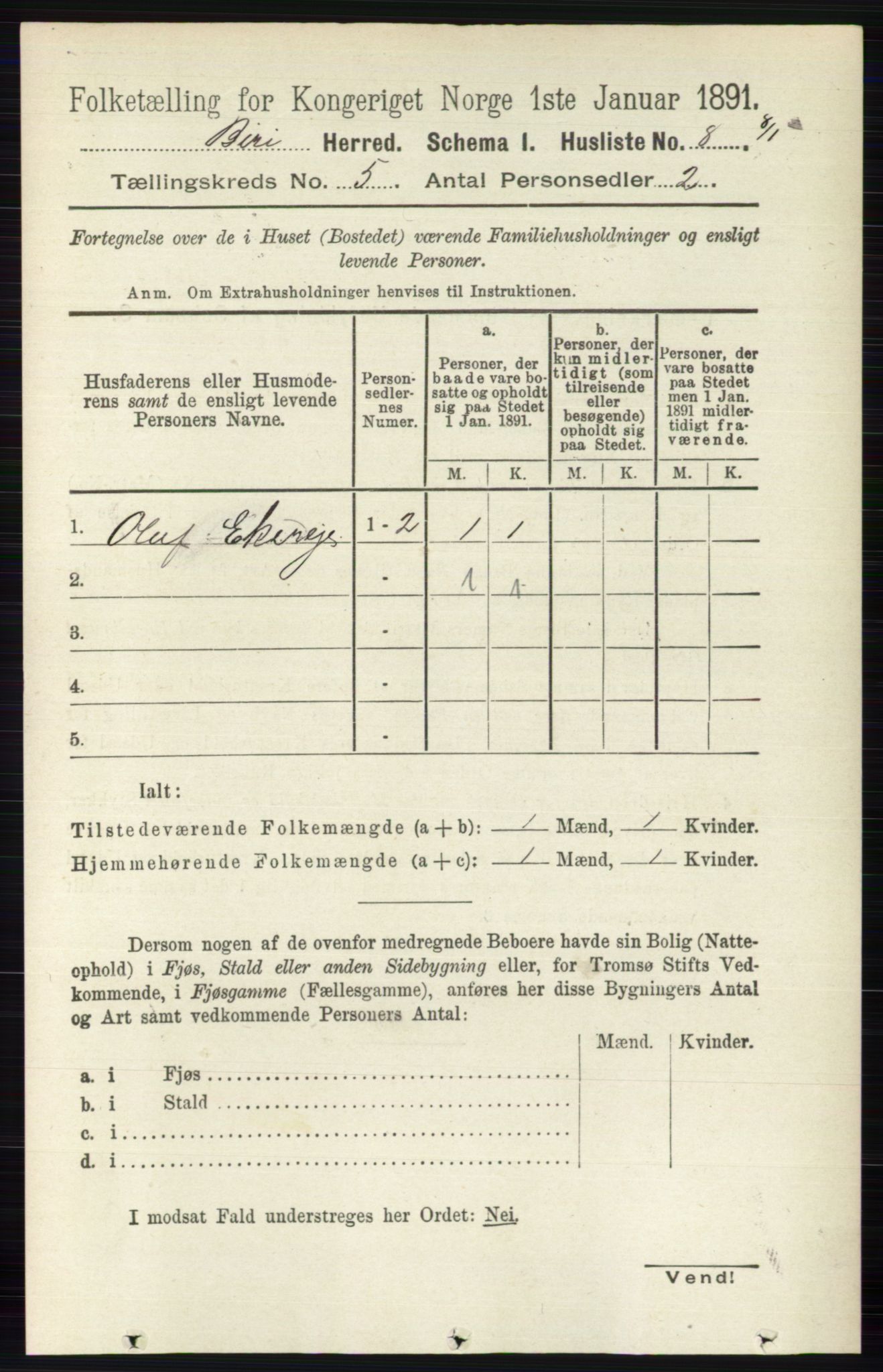 RA, 1891 census for 0525 Biri, 1891, p. 1735