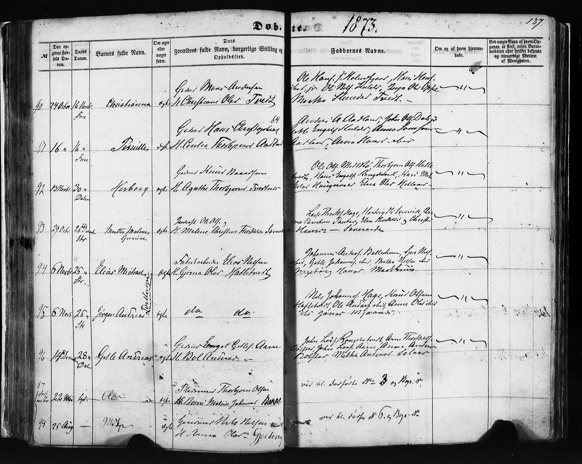 Fusa sokneprestembete, AV/SAB-A-75401/H/Haa: Parish register (official) no. A 1I, 1855-1879, p. 137