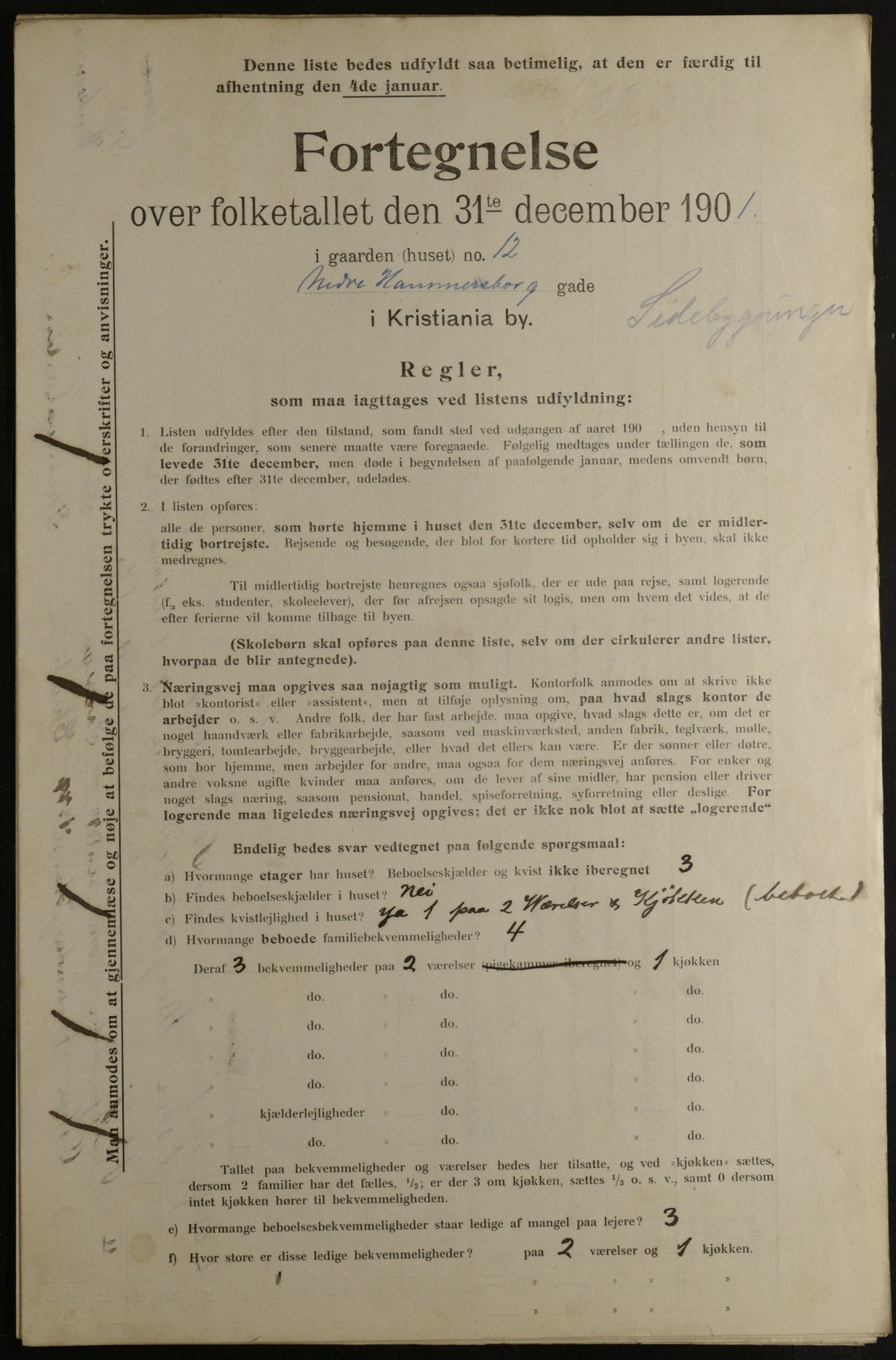 OBA, Municipal Census 1901 for Kristiania, 1901, p. 10641