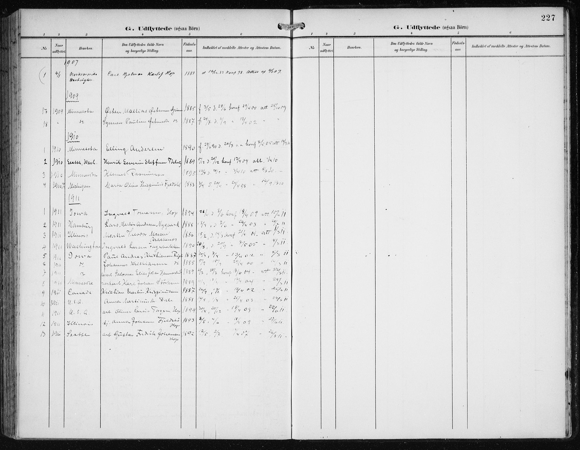 Fana Sokneprestembete, SAB/A-75101/H/Haa/Haai/L0003: Parish register (official) no. I 3, 1900-1912, p. 227