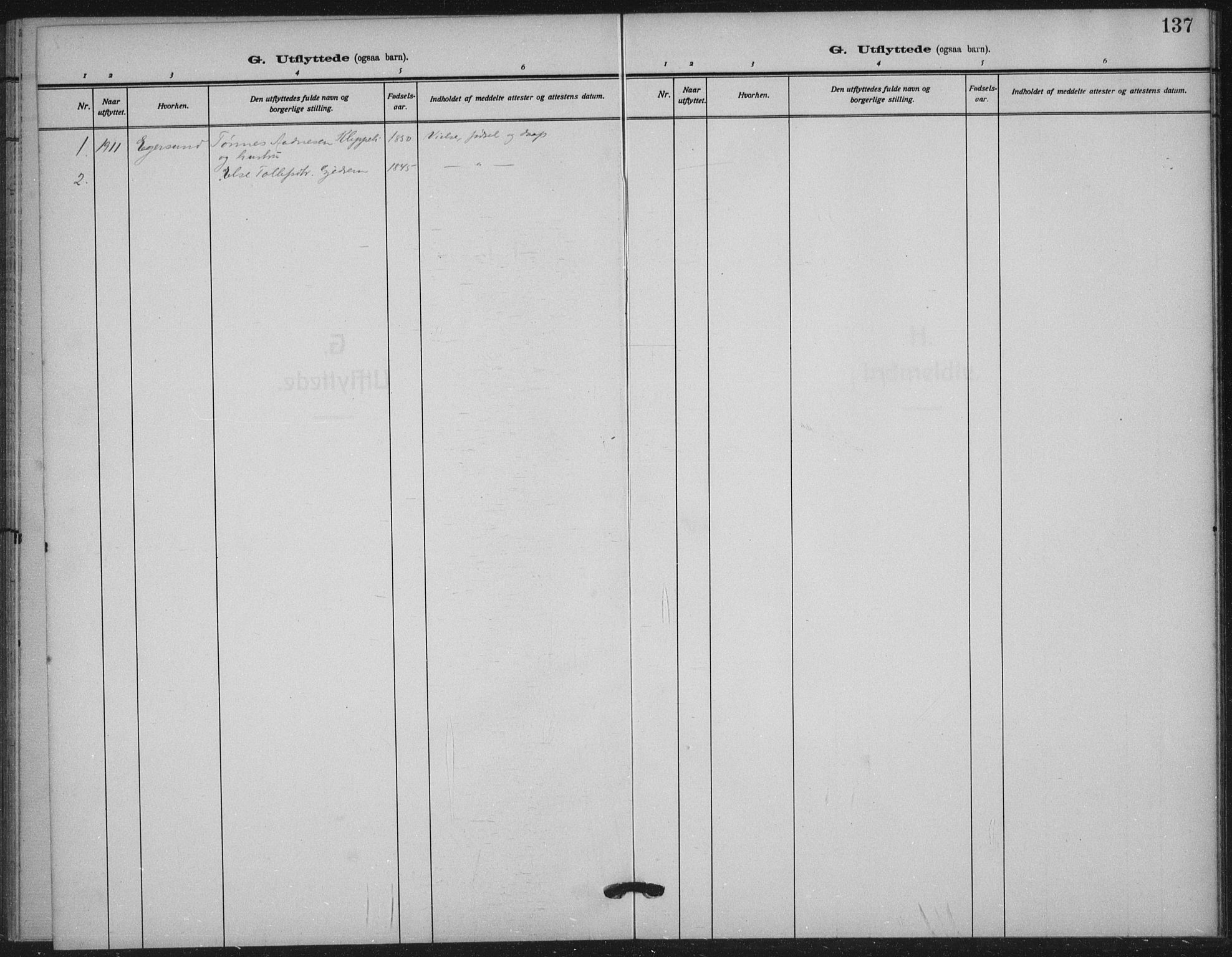 Helleland sokneprestkontor, AV/SAST-A-101810: Parish register (official) no. A 11, 1909-1922, p. 137