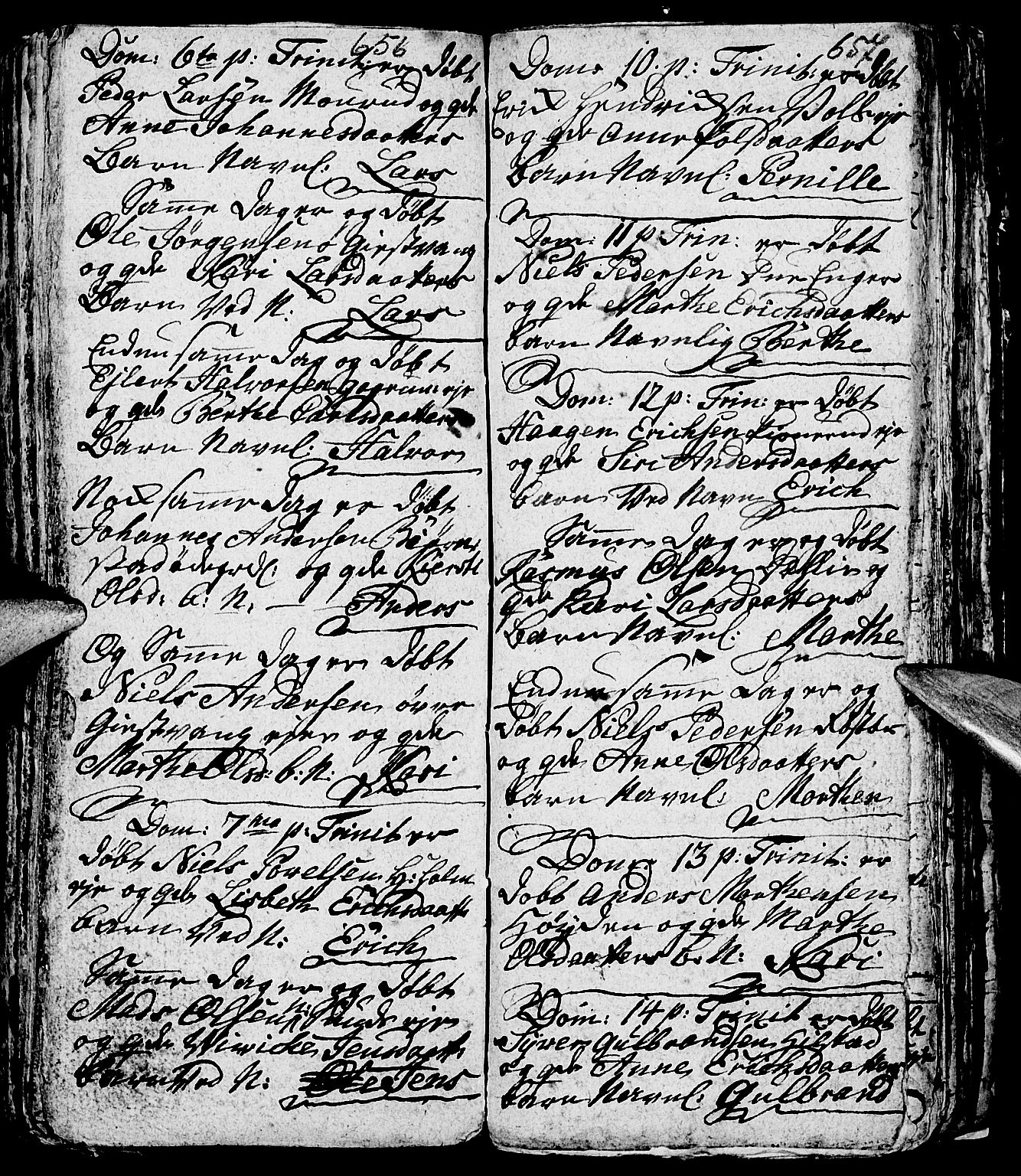 Nes prestekontor, Hedmark, AV/SAH-PREST-020/L/La/L0001: Parish register (copy) no. 1, 1663-1784, p. 656-657