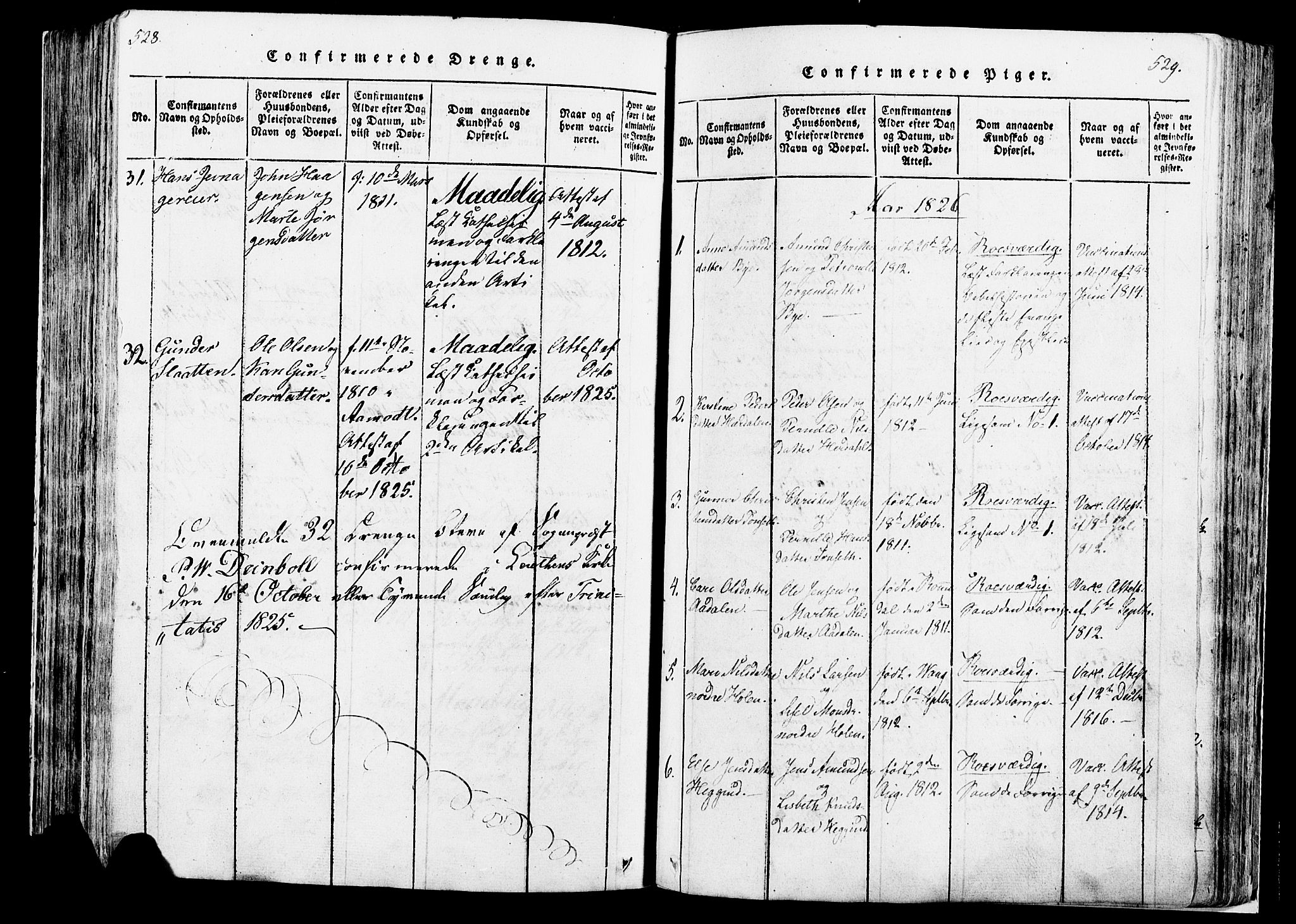 Løten prestekontor, SAH/PREST-022/K/Ka/L0005: Parish register (official) no. 5, 1814-1832, p. 528-529