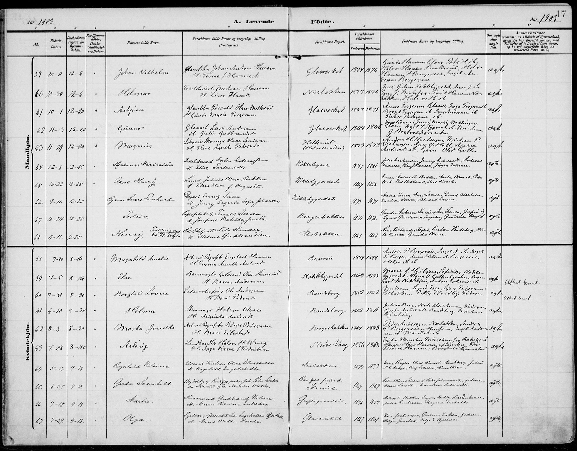 Jevnaker prestekontor, AV/SAH-PREST-116/H/Ha/Haa/L0011: Parish register (official) no. 11, 1902-1913, p. 17