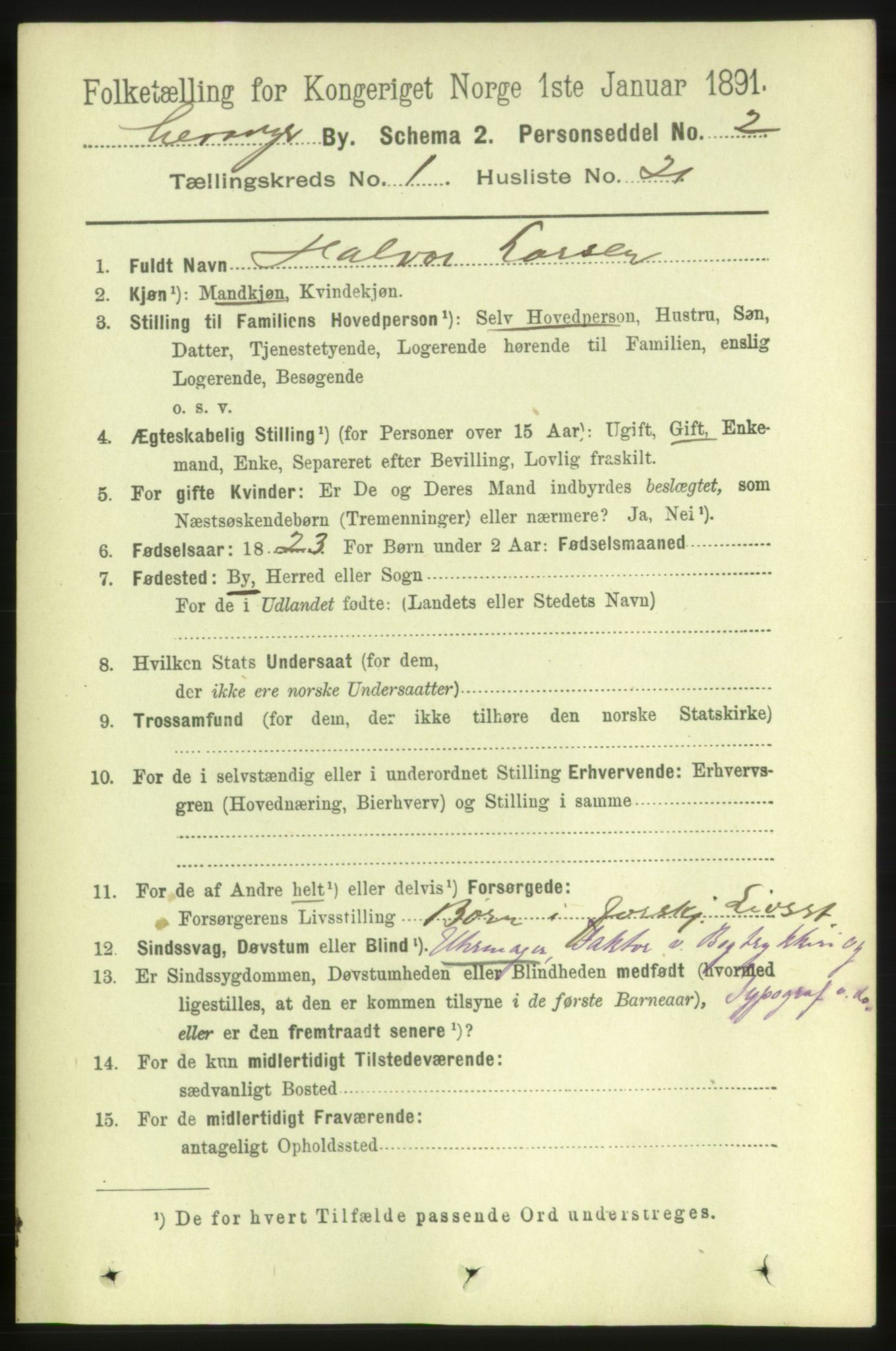 RA, 1891 census for 1701 Levanger, 1891, p. 282