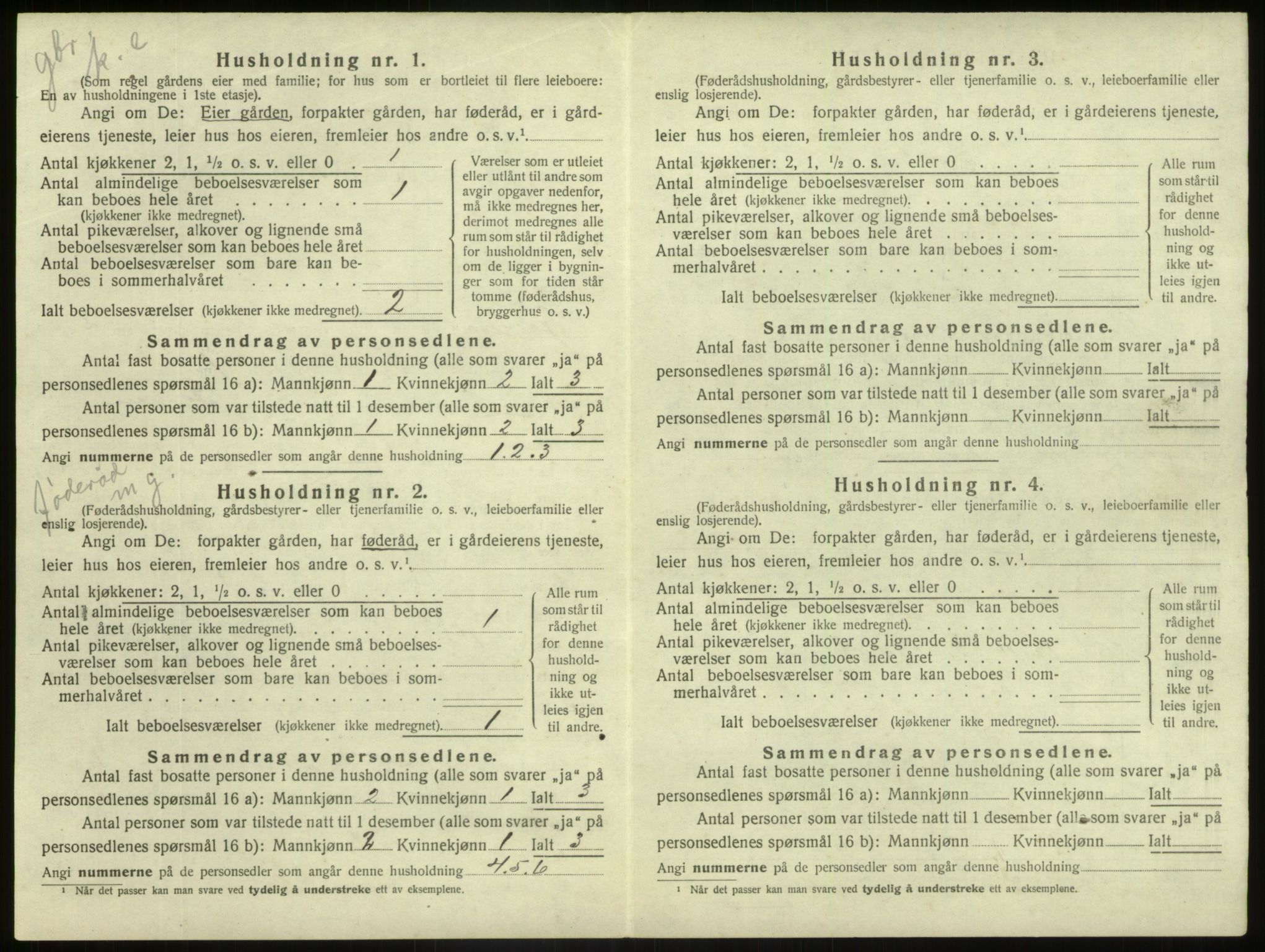 SAB, 1920 census for Jostedal, 1920, p. 58