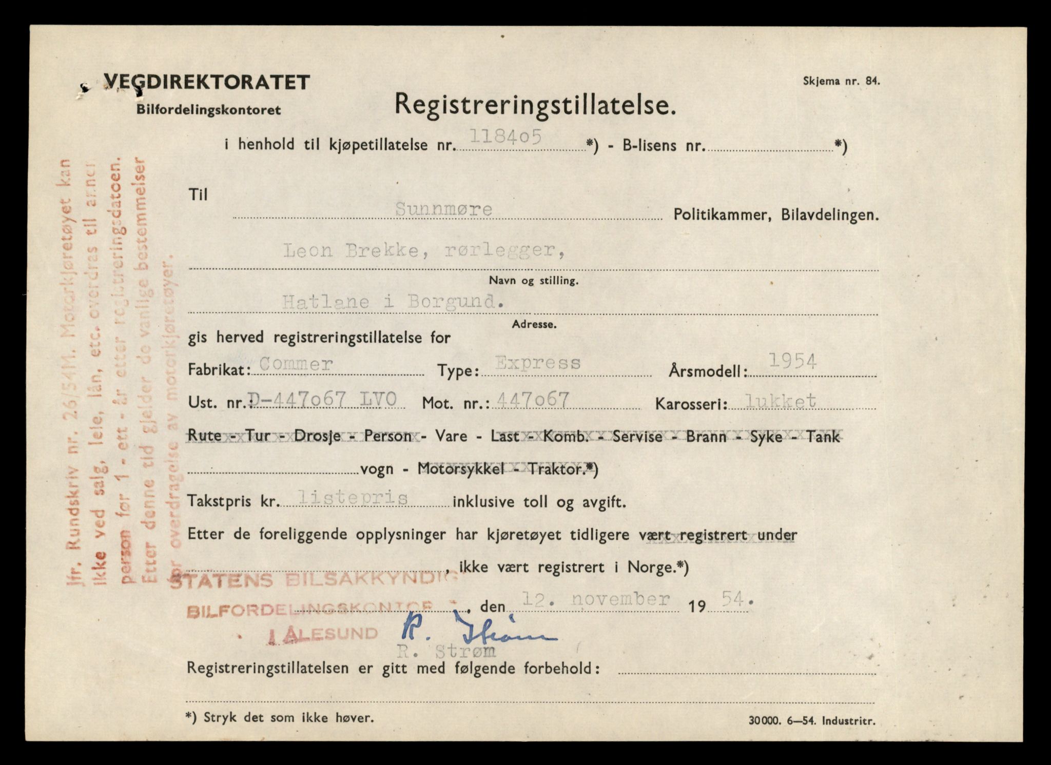 Møre og Romsdal vegkontor - Ålesund trafikkstasjon, AV/SAT-A-4099/F/Fe/L0035: Registreringskort for kjøretøy T 12653 - T 12829, 1927-1998, p. 1740