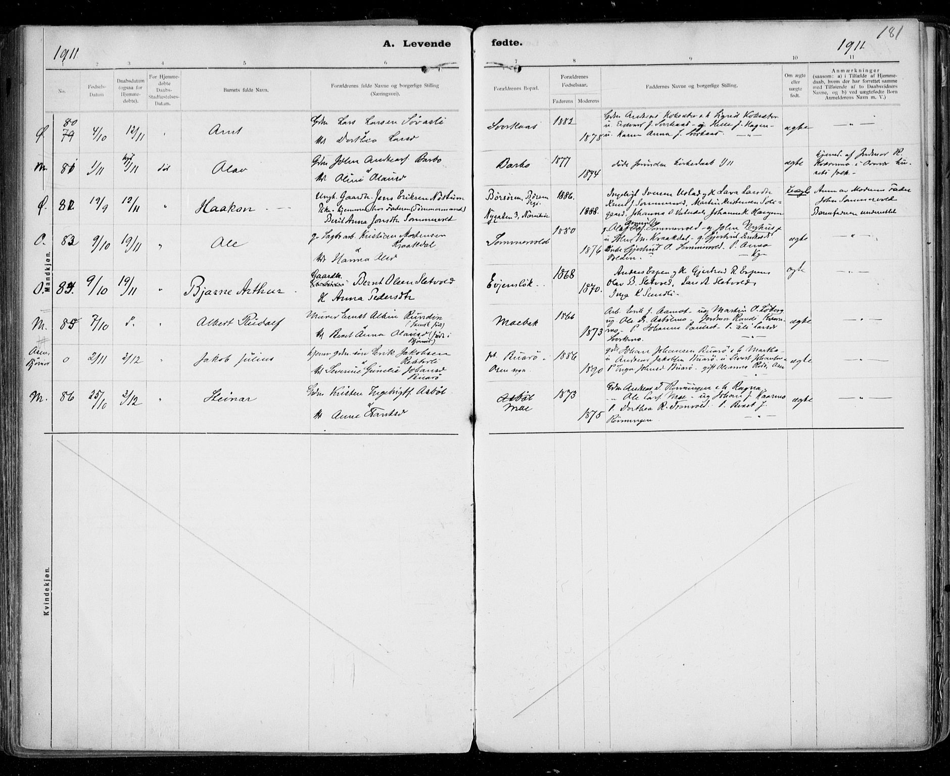 Ministerialprotokoller, klokkerbøker og fødselsregistre - Sør-Trøndelag, SAT/A-1456/668/L0811: Parish register (official) no. 668A11, 1894-1913, p. 181
