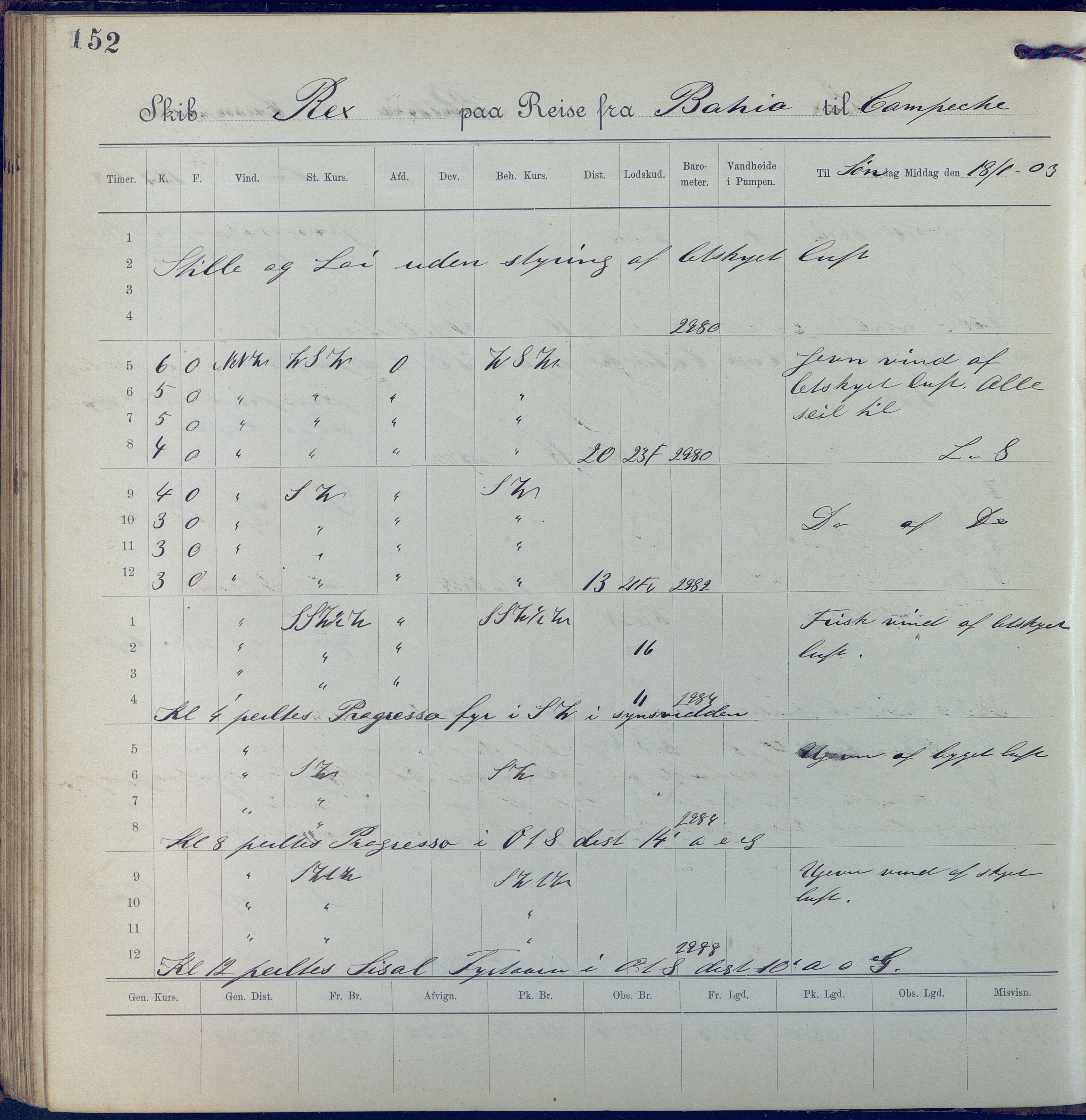 Fartøysarkivet, AAKS/PA-1934/F/L0310: Rex II (bark), 1902-1903, p. 152