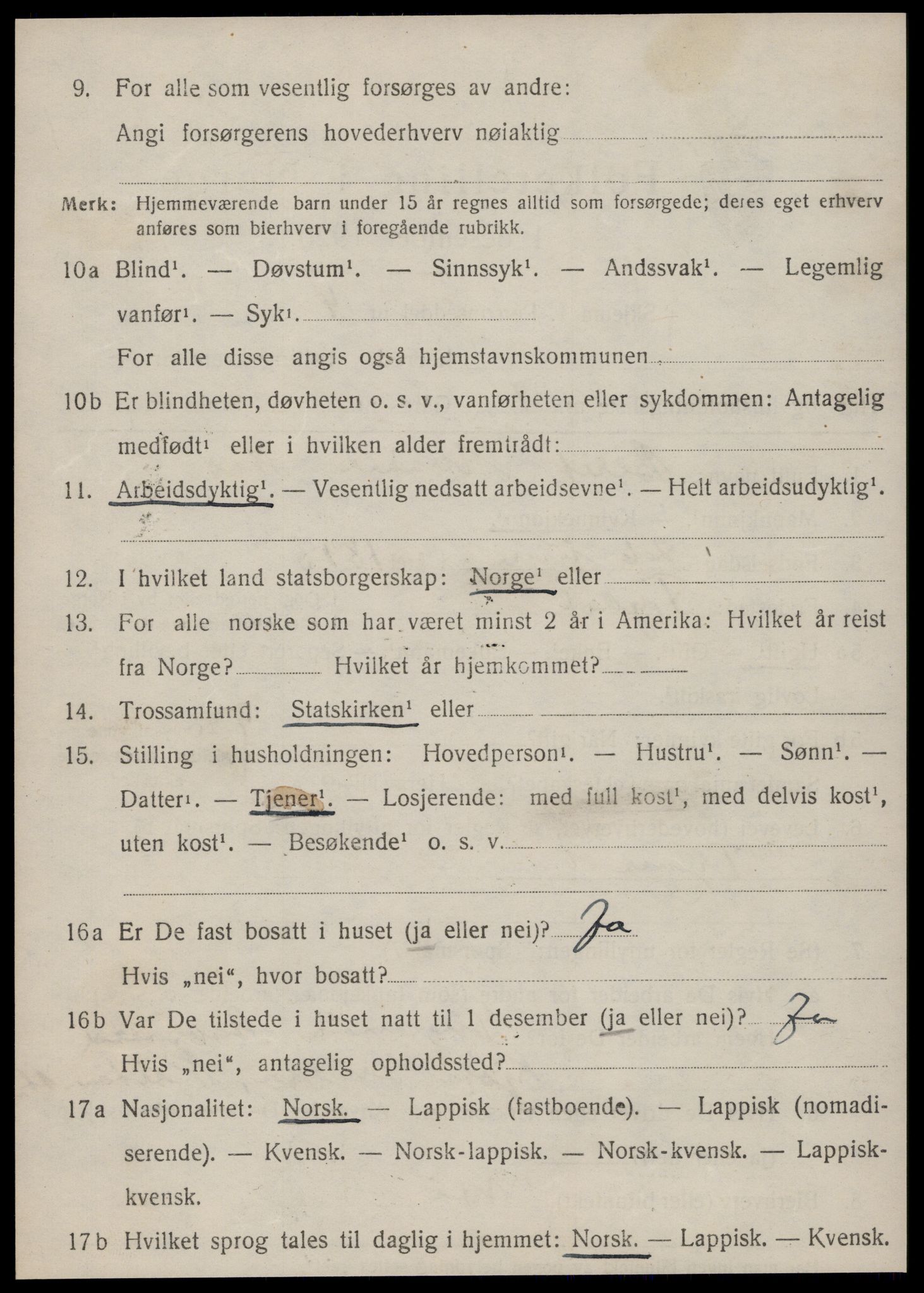 SAT, 1920 census for Ålen, 1920, p. 5091