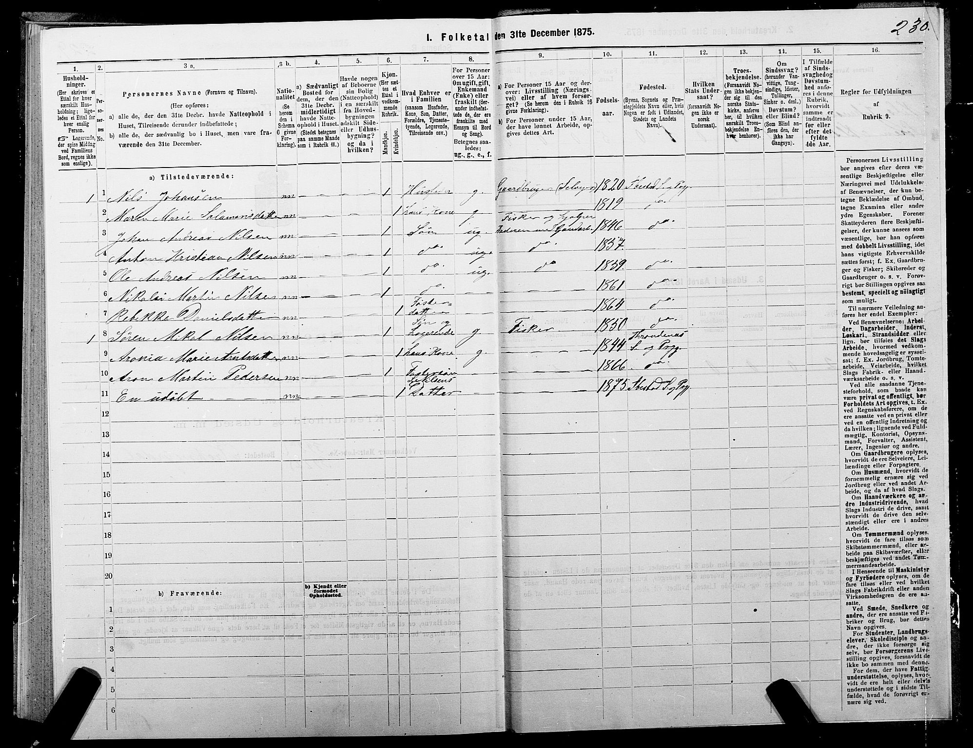 SATØ, 1875 census for 1917P Ibestad, 1875, p. 5230