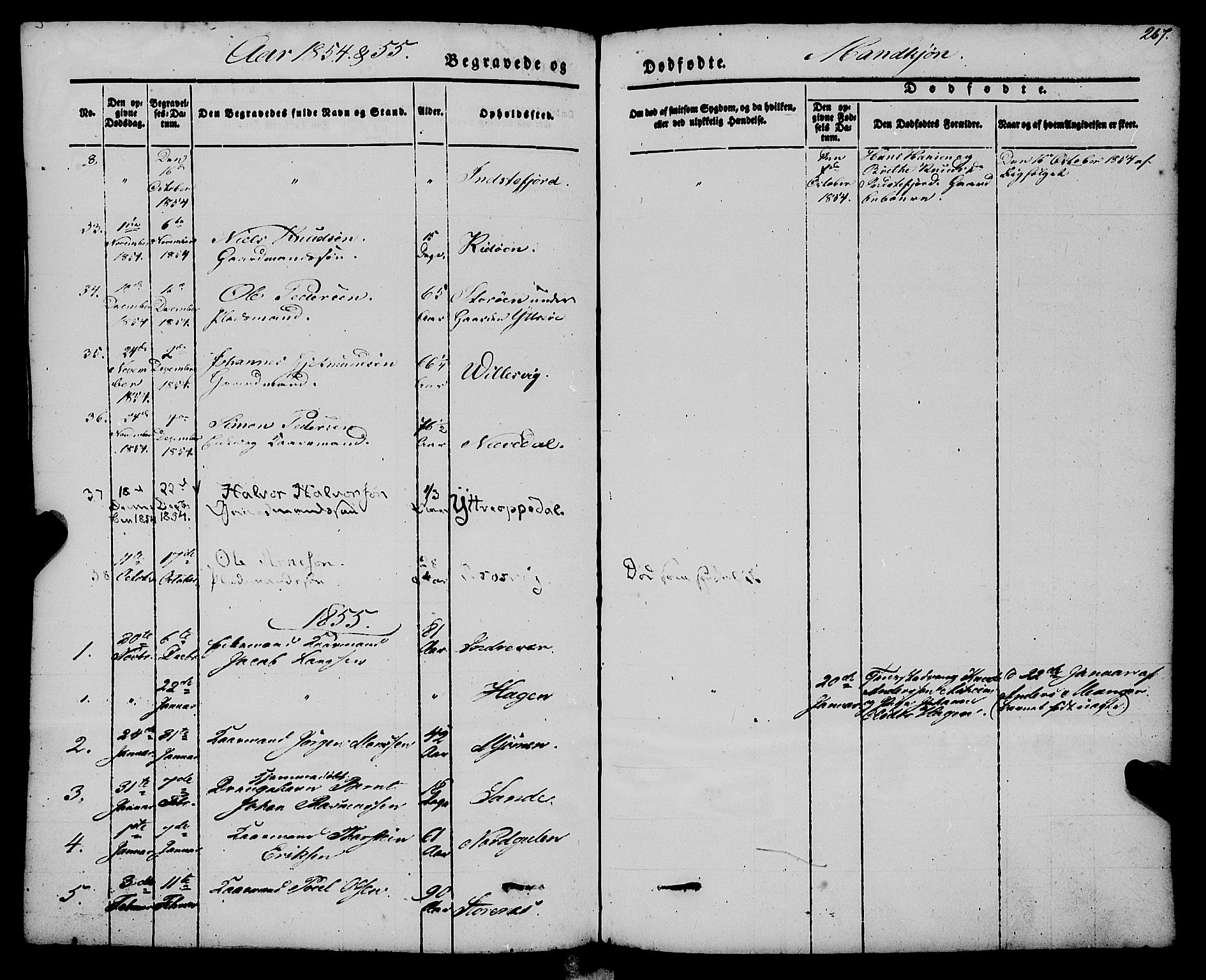 Gulen sokneprestembete, AV/SAB-A-80201/H/Haa/Haaa/L0021: Parish register (official) no. A 21, 1848-1858, p. 267