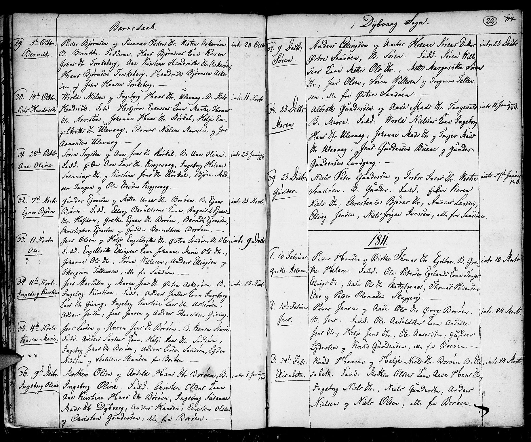 Holt sokneprestkontor, AV/SAK-1111-0021/F/Fa/L0001: Parish register (official) no. A 1 /3, 1721-1812, p. 22