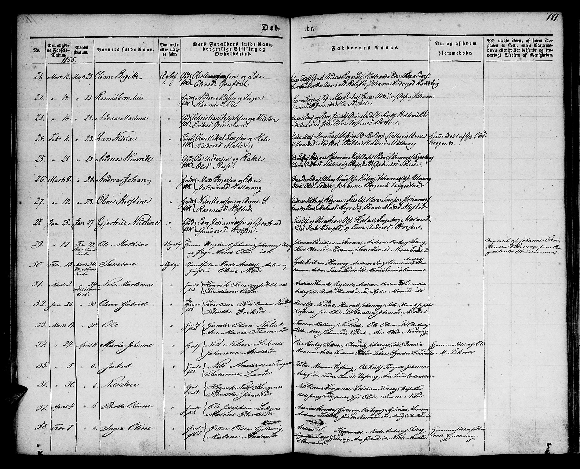 Førde sokneprestembete, SAB/A-79901/H/Haa/Haaa/L0007: Parish register (official) no. A 7, 1843-1860, p. 171