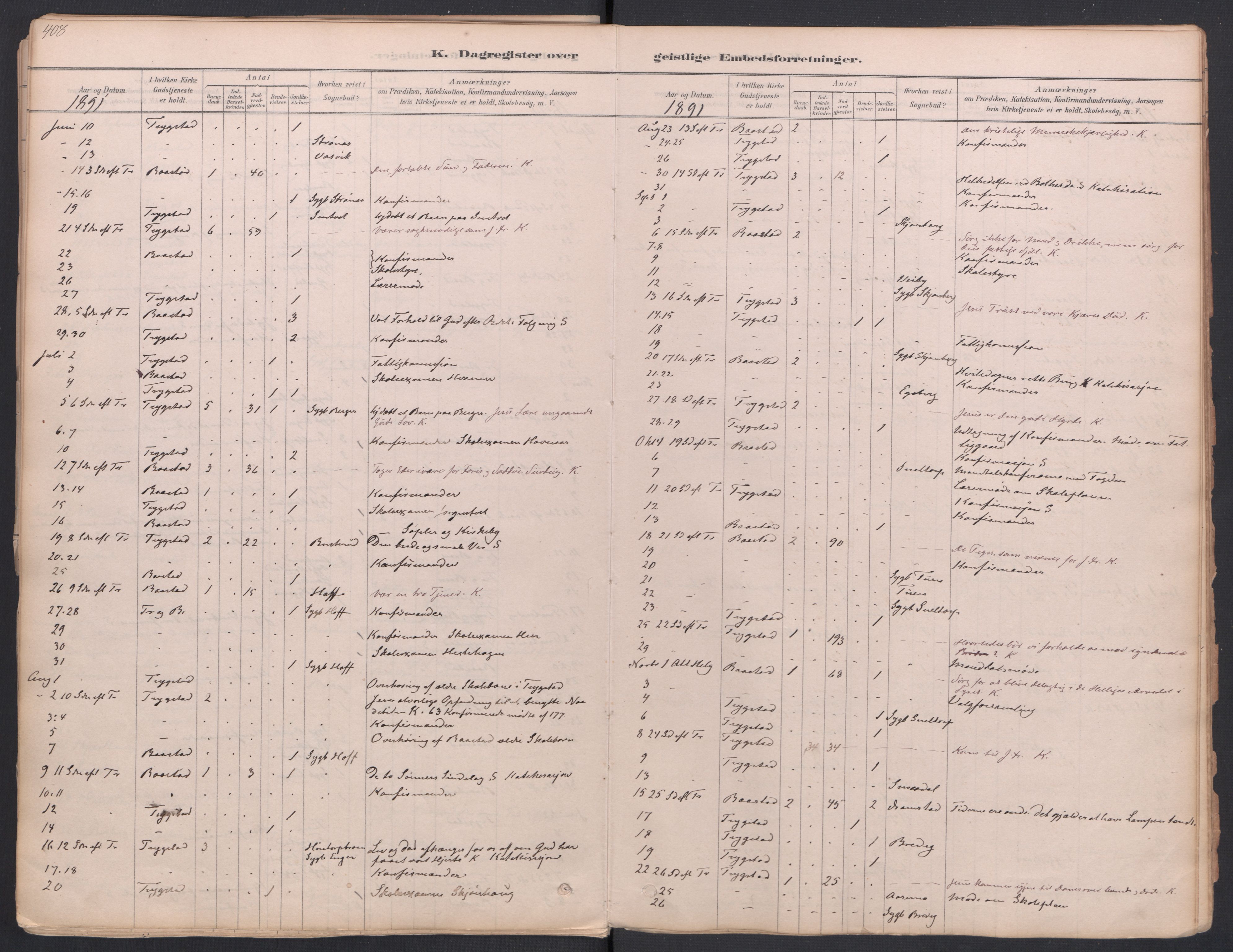 Trøgstad prestekontor Kirkebøker, SAO/A-10925/F/Fa/L0010: Parish register (official) no. I 10, 1878-1898, p. 408