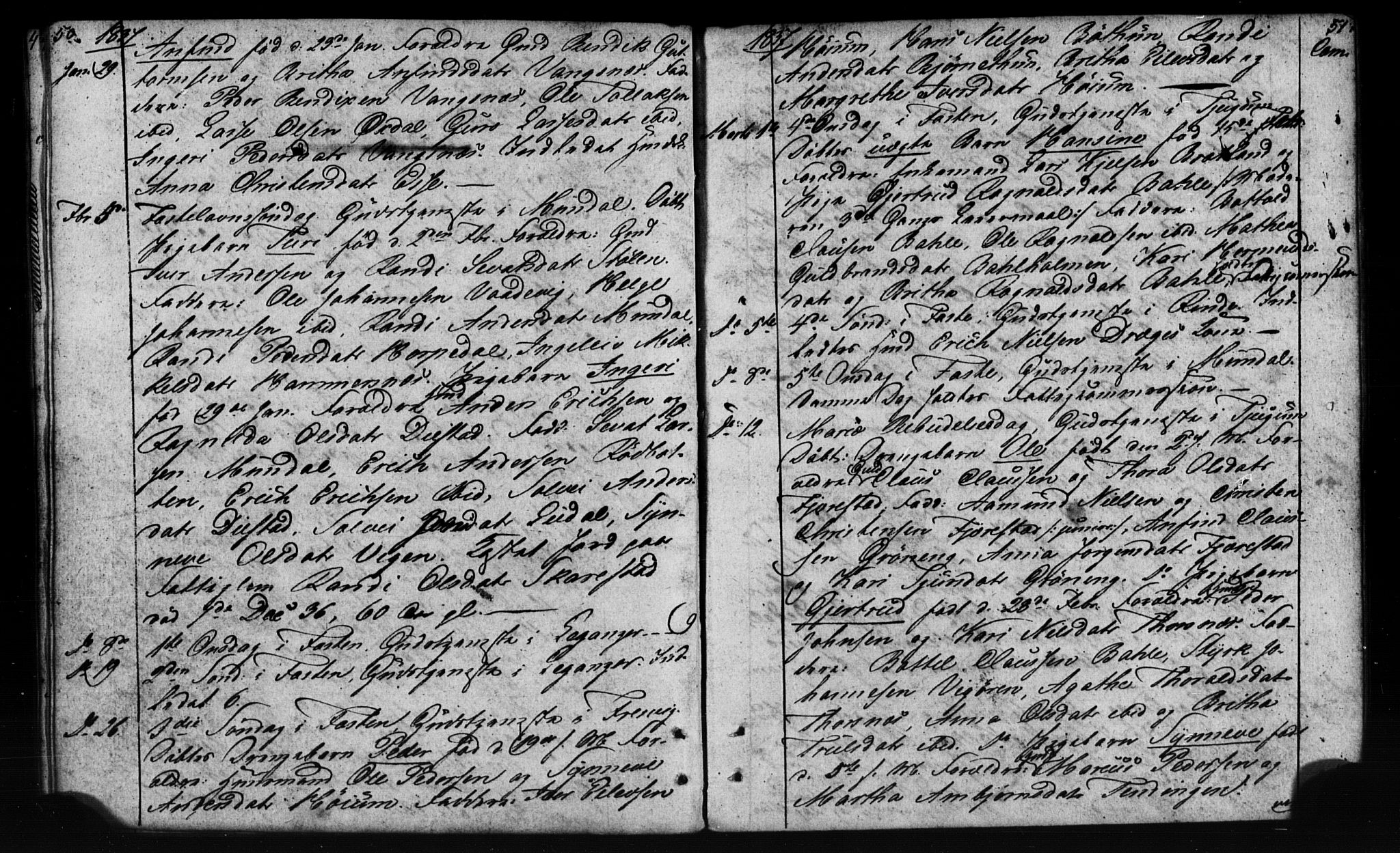 Leikanger sokneprestembete, AV/SAB-A-81001: Curate's parish register no. A 1A, 1833-1838, p. 50-51